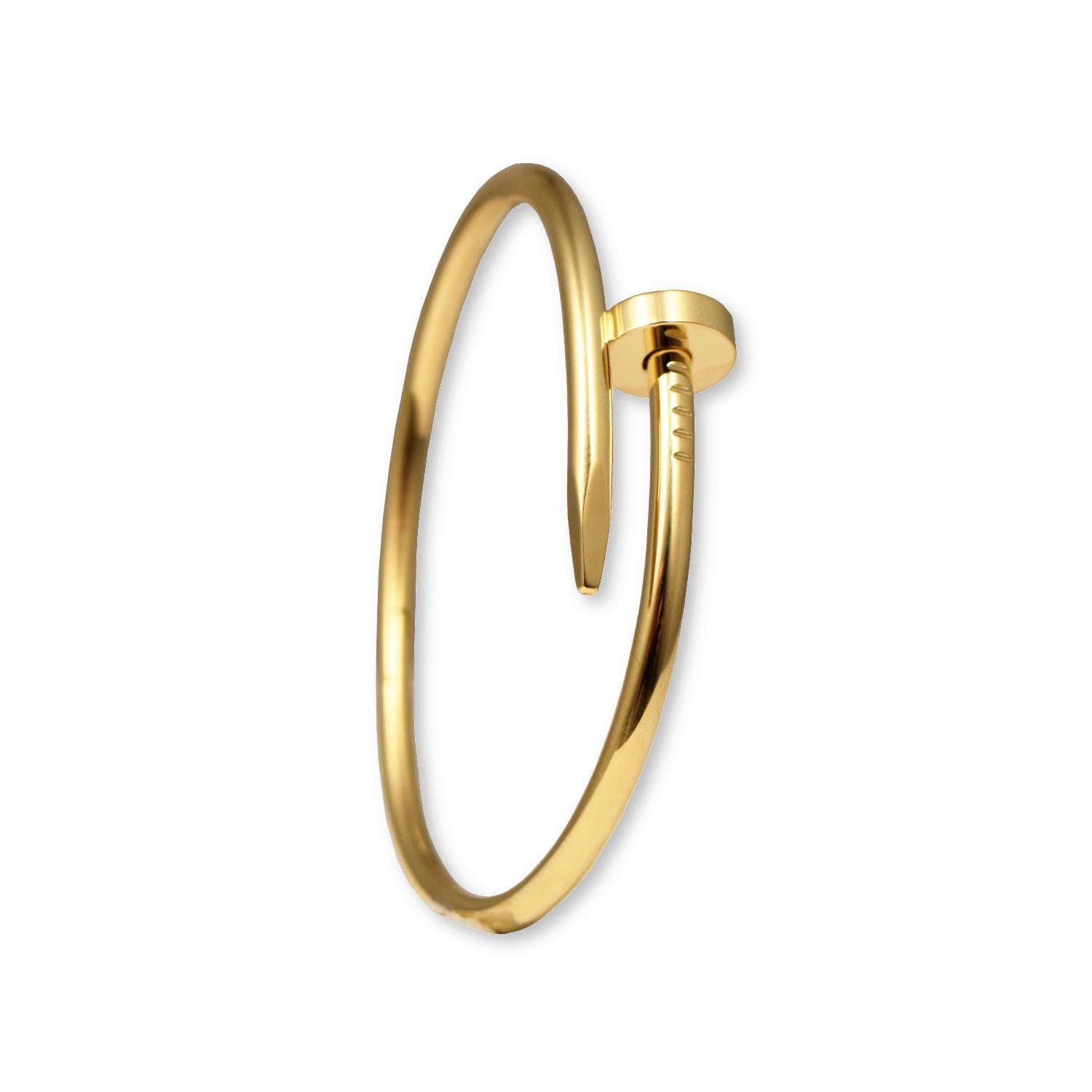 Born in 1970s New York, from the brilliant designer Aldo Cipullo, the Juste un Clou bracelet is bold, modern and incredibly creative. Juste un Clou is a creative twist on a familiar object. This jewelry  piece is made to wear and love everyday. For