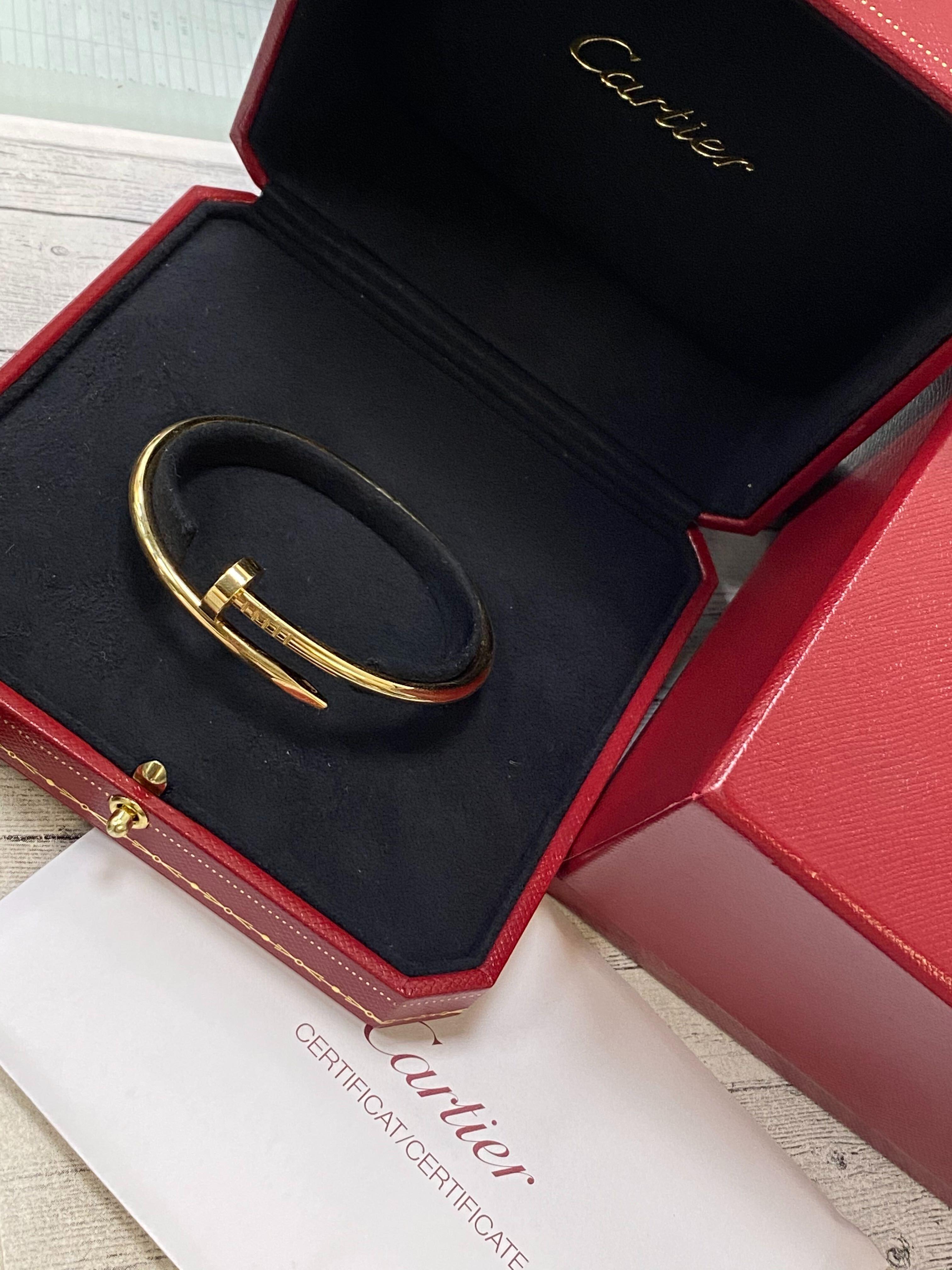 Cartier Juste Un Clou 18 Karat Yellow Gold Bracelet In Excellent Condition In New York, NY