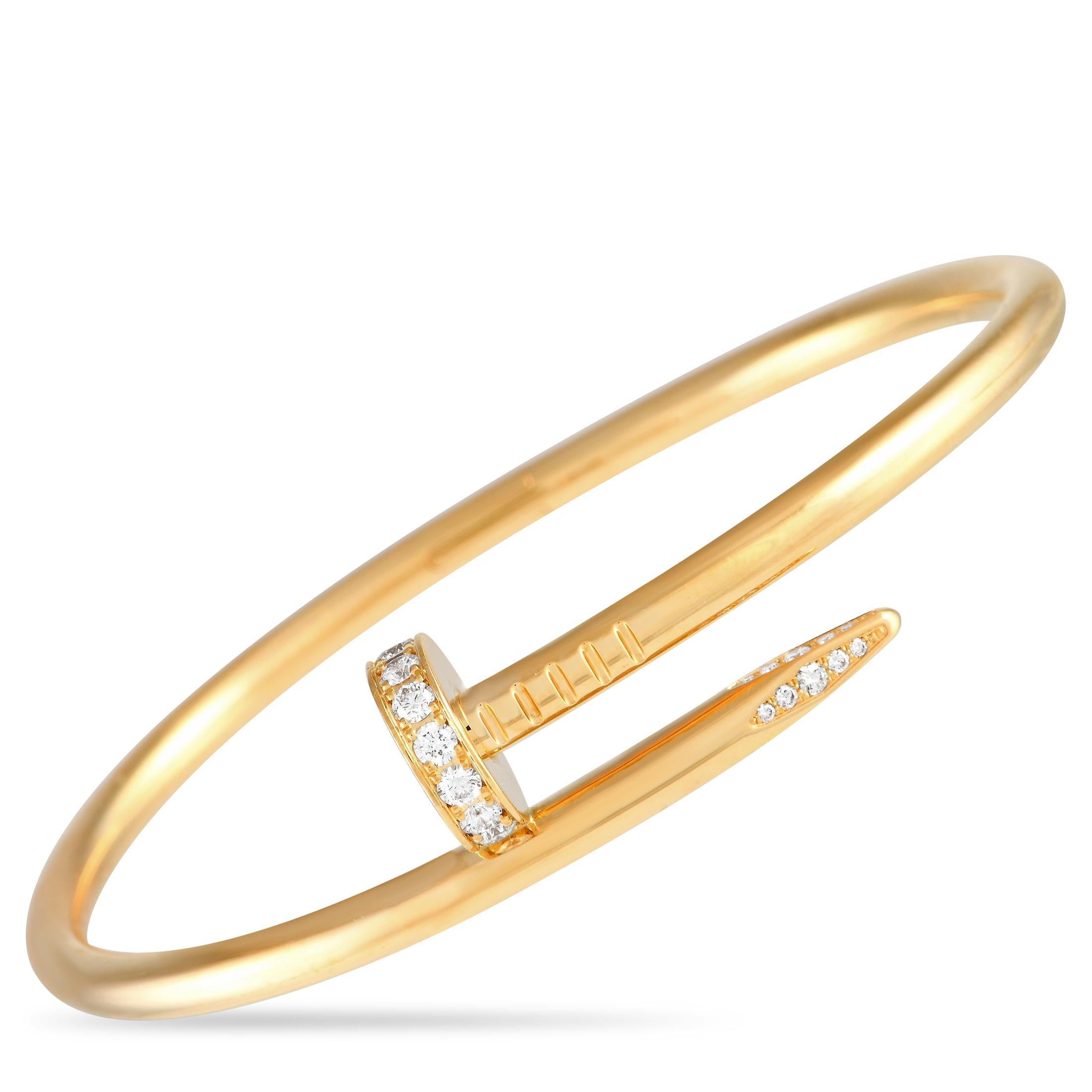 Cartier Juste Un Clou 18K Gelbgold Diamantarmband Größe 17 im Zustand „Hervorragend“ in Southampton, PA