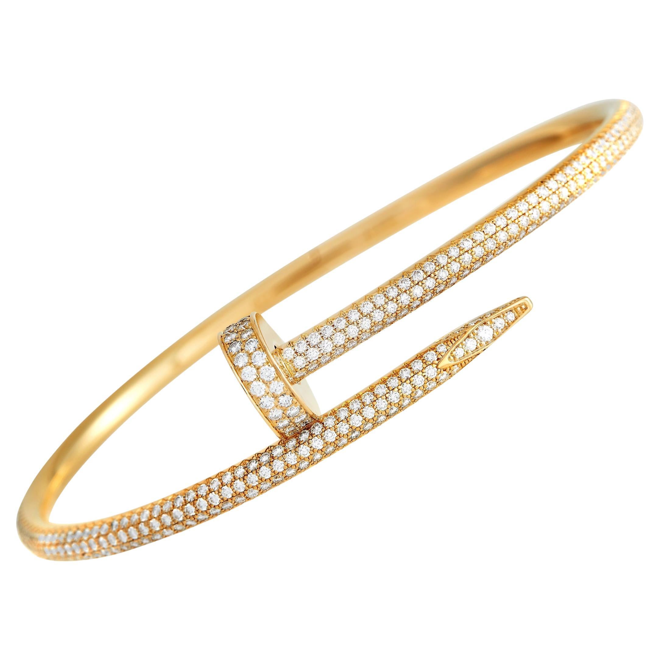 Cartier Juste un Clou Bracelet en or jaune 18 carats avec diamants, taille  18 En vente sur 1stDibs