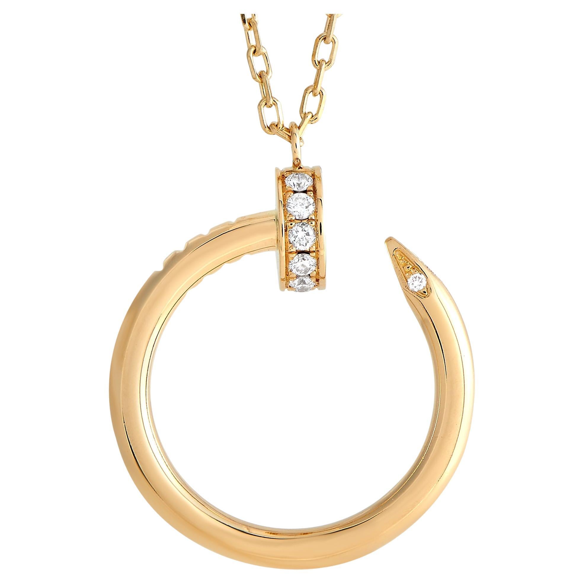 cartier love necklace yellow gold with 2 Diamonds double stranded pendant  replica