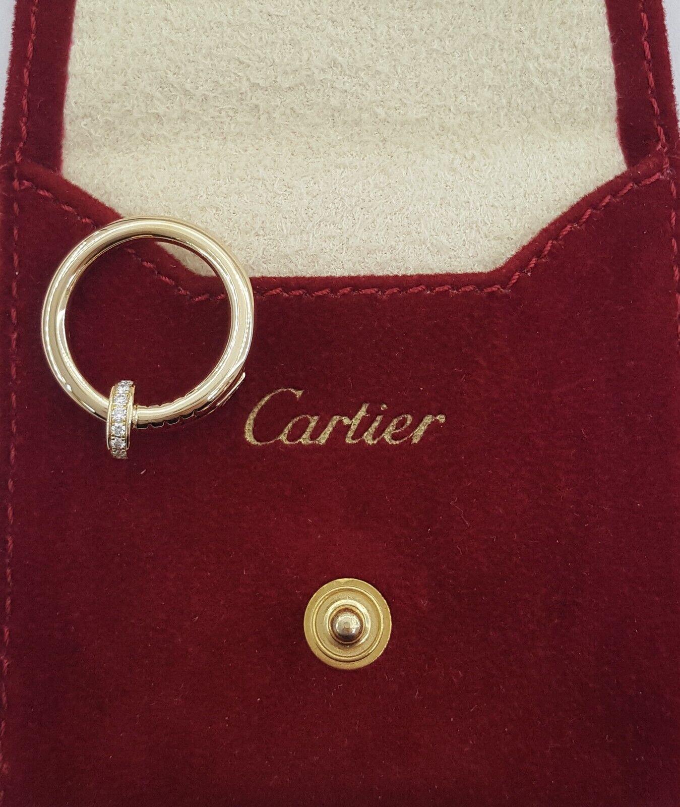 Round Cut Cartier Juste un Clou 18K Yellow Gold Diamond Ring