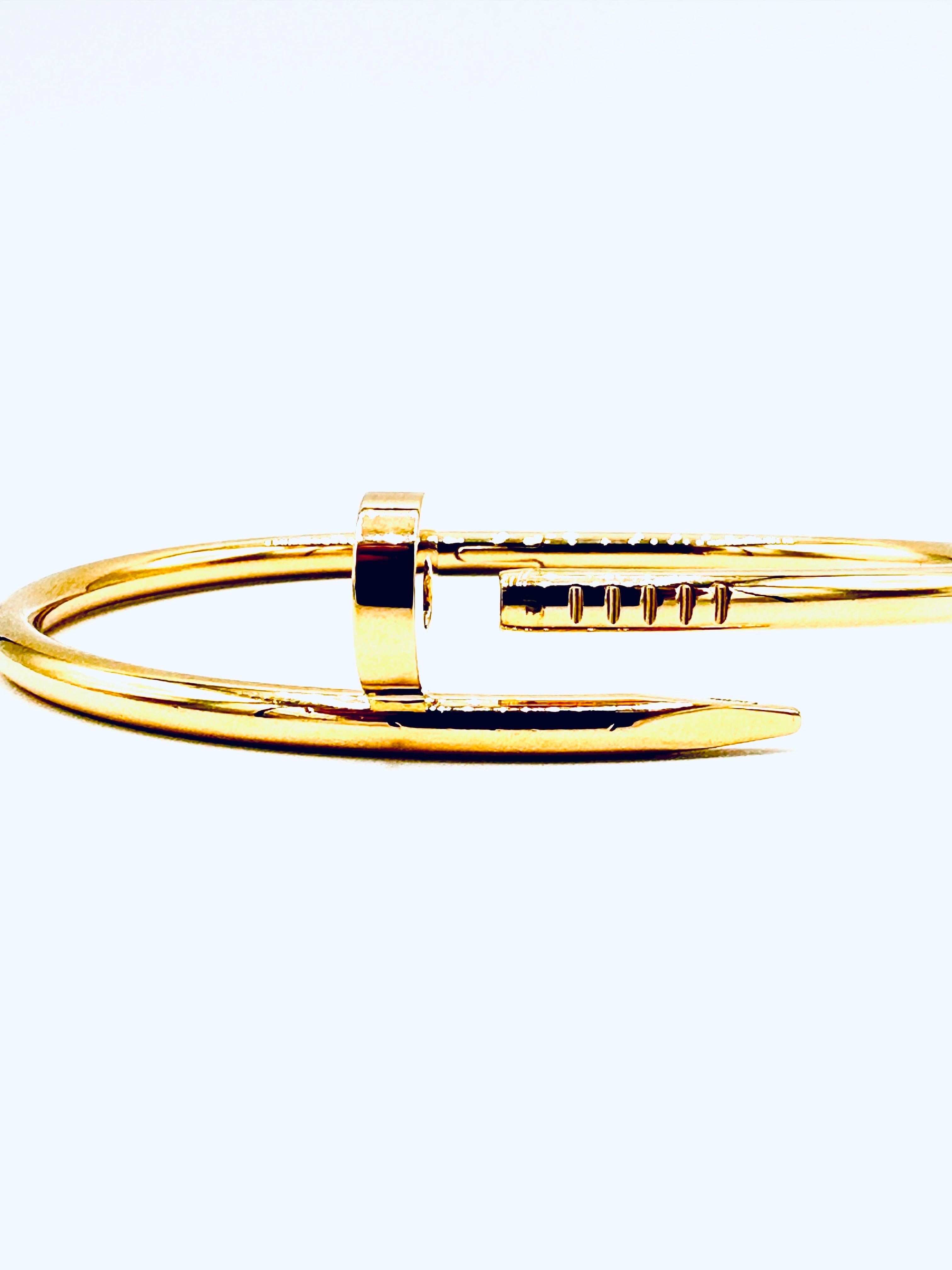Cartier Juste un Clou 18K Yellow Gold Nail Bracelet In Excellent Condition In Chevy Chase, MD