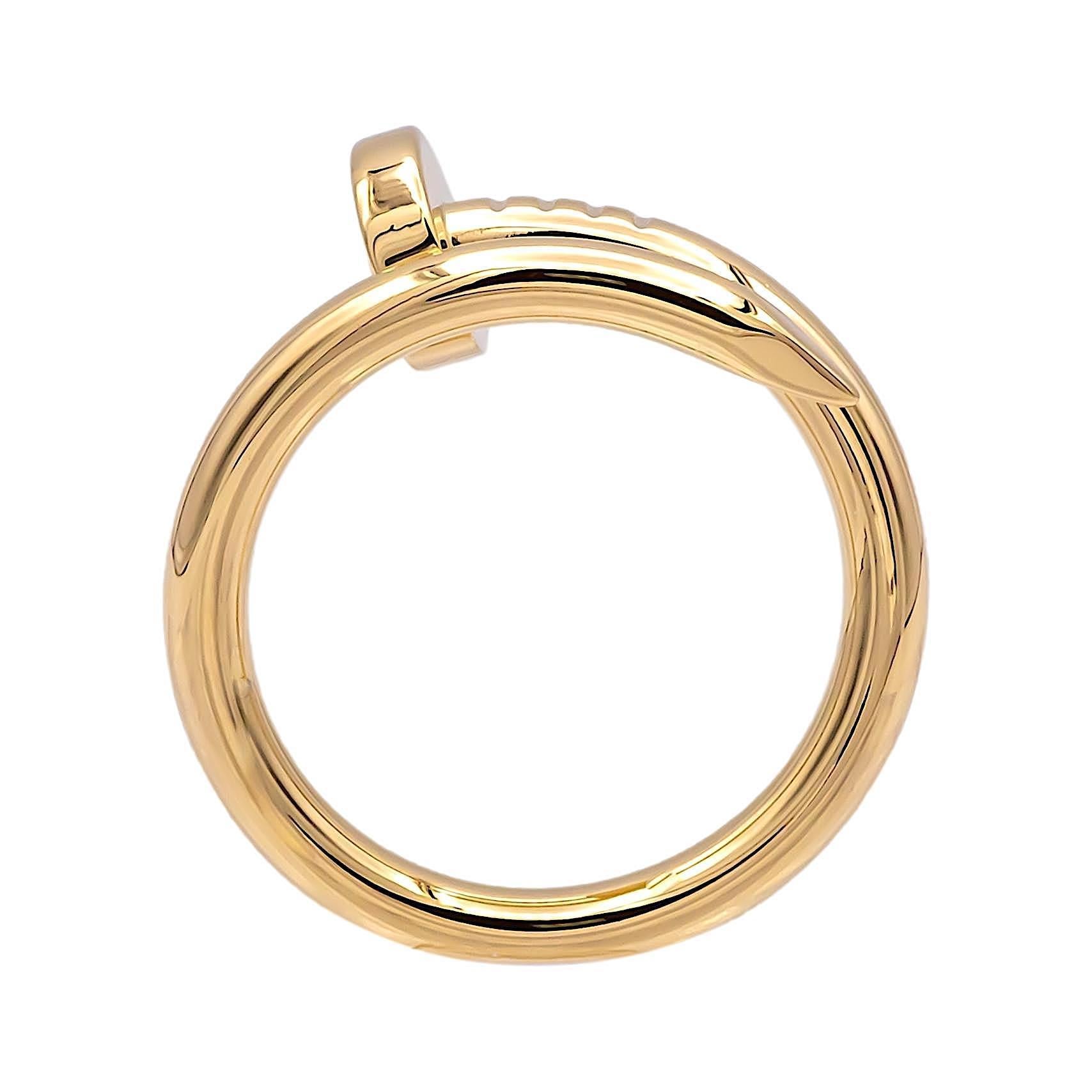 Modern Cartier Juste Un Clou 18K Yellow Gold Ring Size 57 EU (8 US)