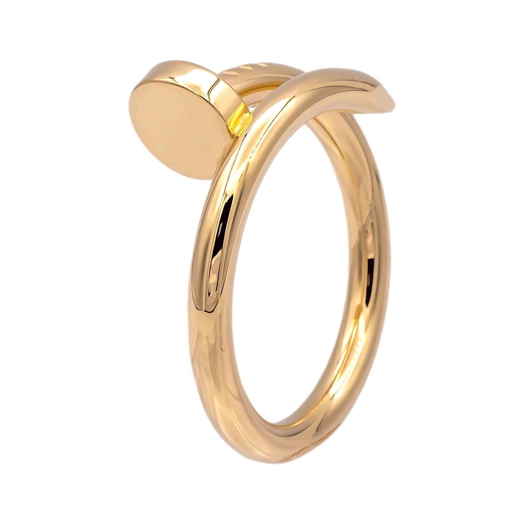 Cartier Juste Un Clou 18K Yellow Gold Ring Size 57 EU (8 US) In Excellent Condition In New York, NY