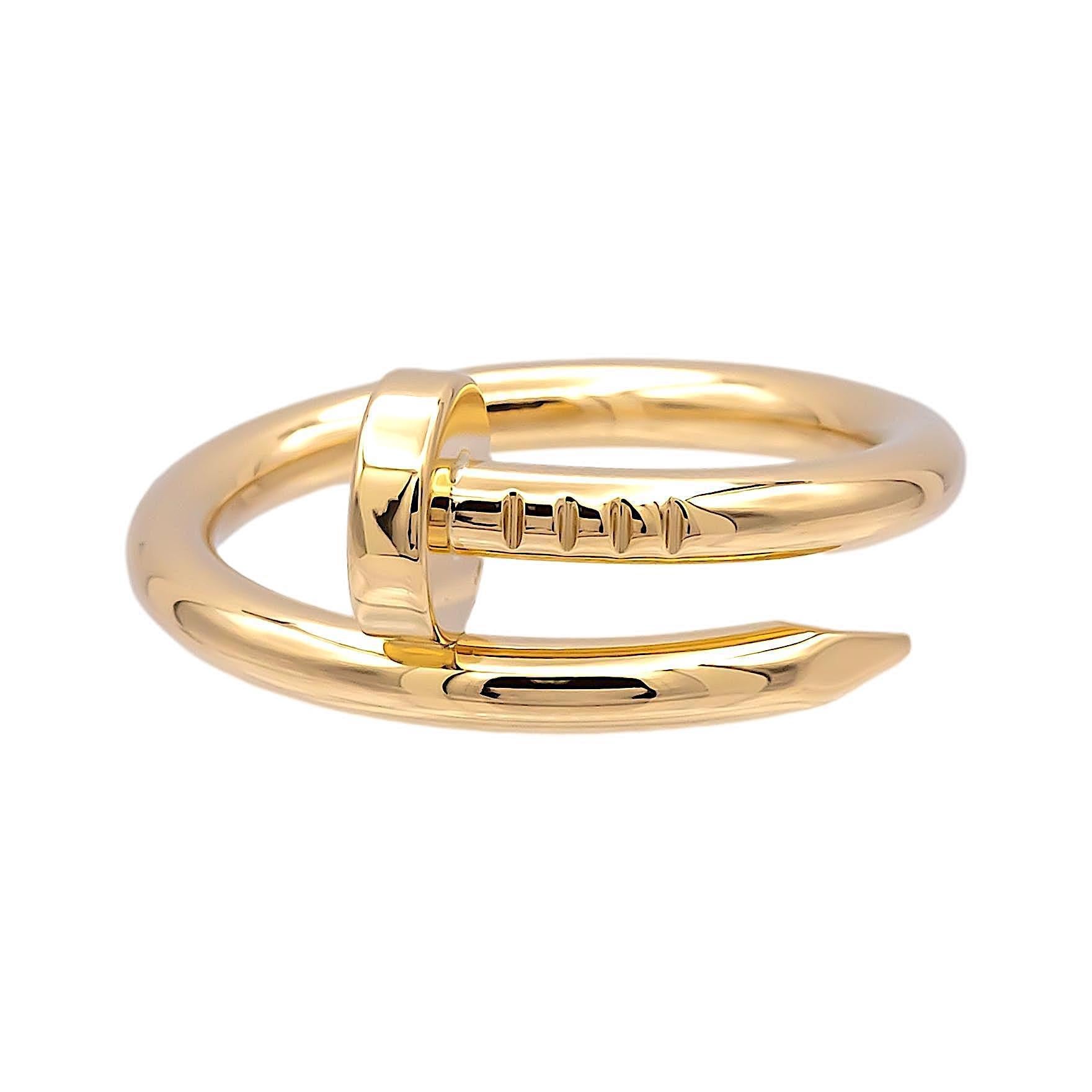 Women's or Men's Cartier Juste Un Clou 18K Yellow Gold Ring Size 57 EU (8 US)