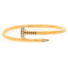 Cartier Juste Un Clou 18k Yellow Gold Diamond Nail Bracelet