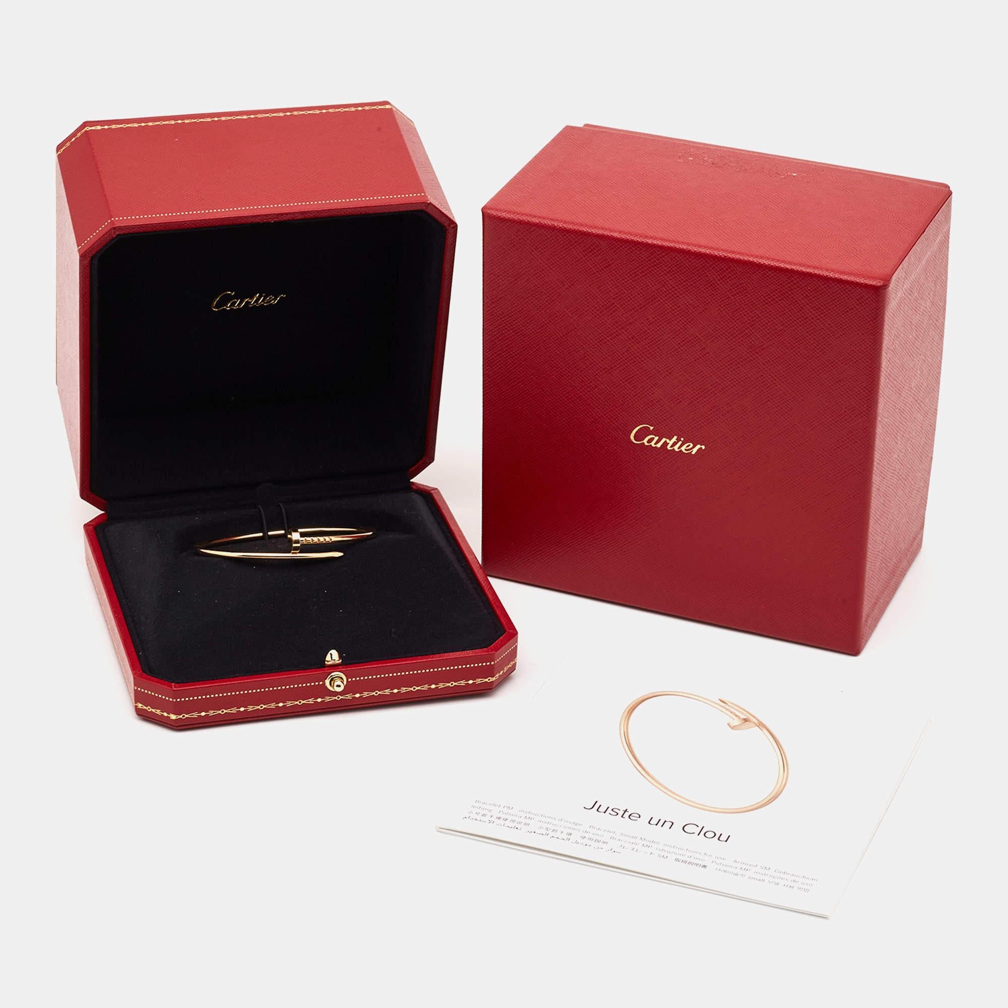  Cartier Juste Un Clou Bracelet petit modèle en or jaune 18k 16 Pour femmes 