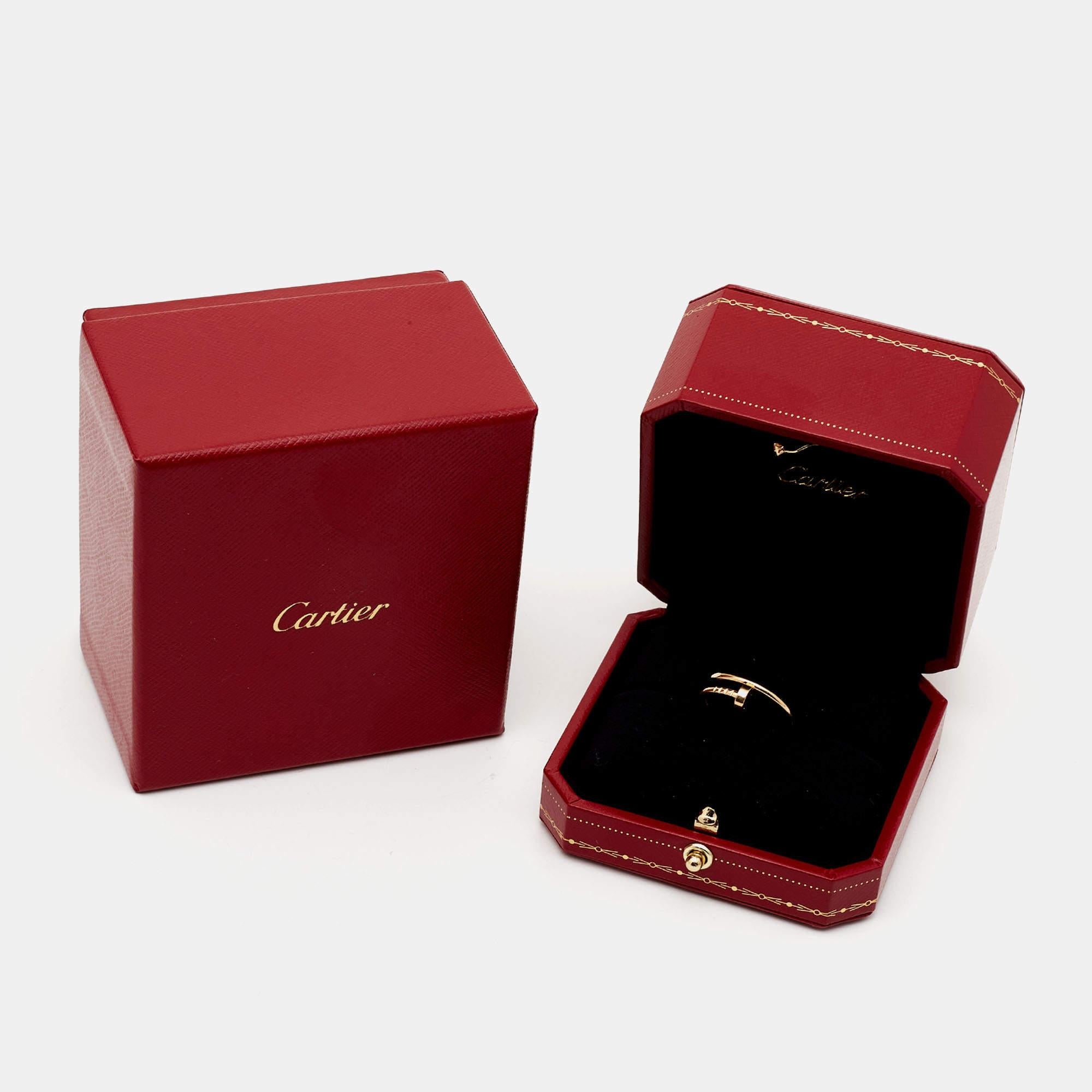 Contemporary Cartier Juste Un Clou 18k Yellow Gold Small Model Ring Size 53