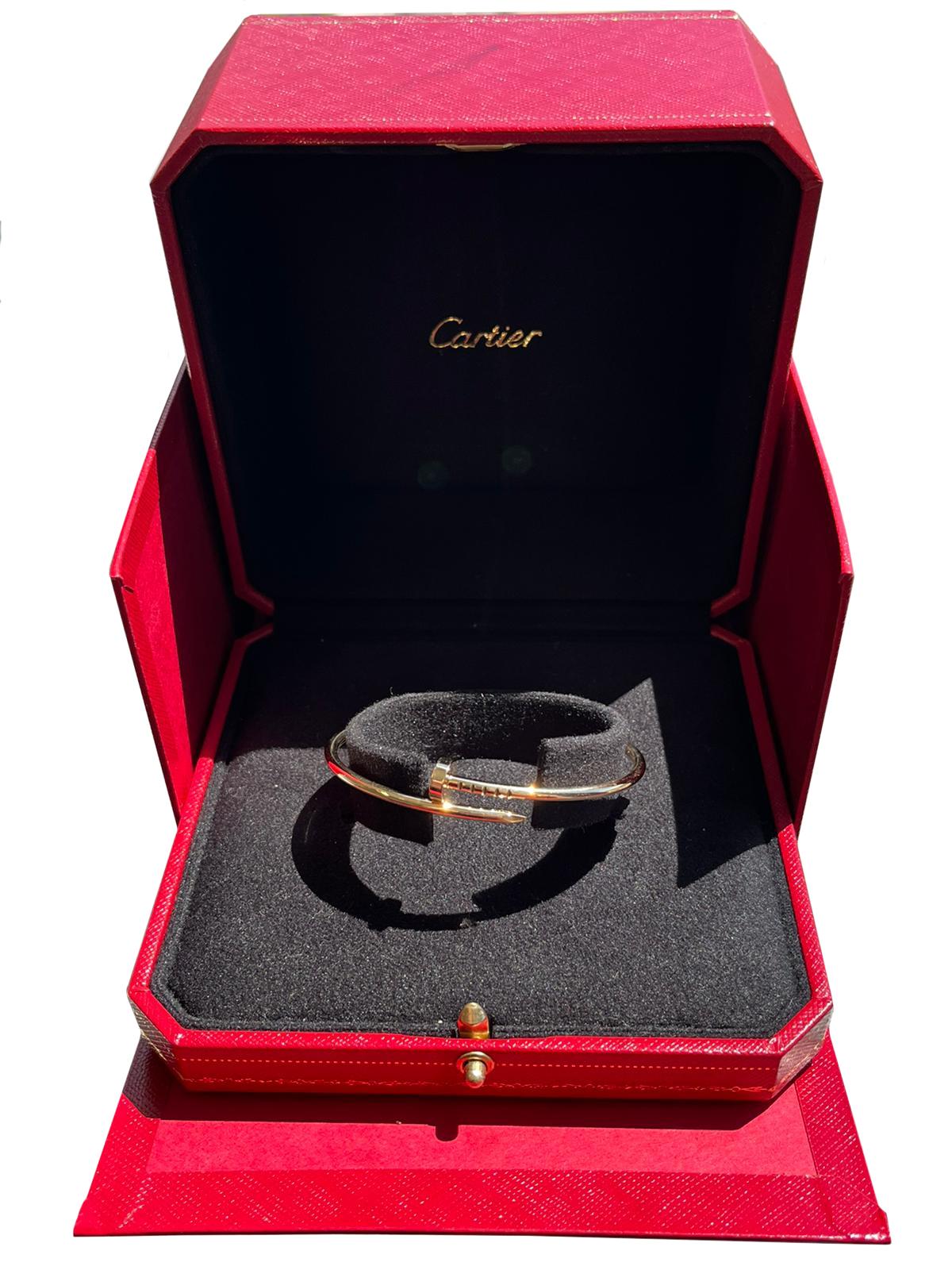 Modernist Cartier Juste Un Clou 18K Yellow Gold Small Model Size 16 Bracelet