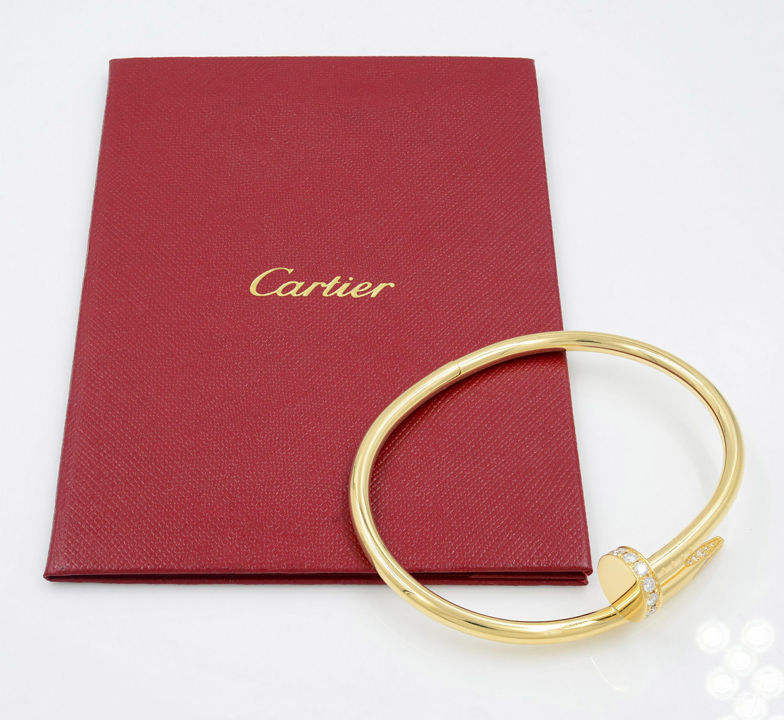Cartier Juste Un Clou 18K Yellow Gold with Diamonds Bracelet SZ17
