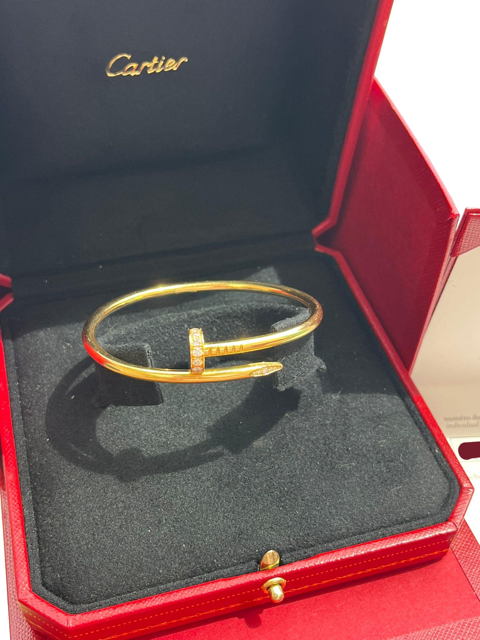 Cartier Juste Un Clou Bracelet 0.58ct Brilliant Cut Diamonds 18k Yellow Gold For Sale 6