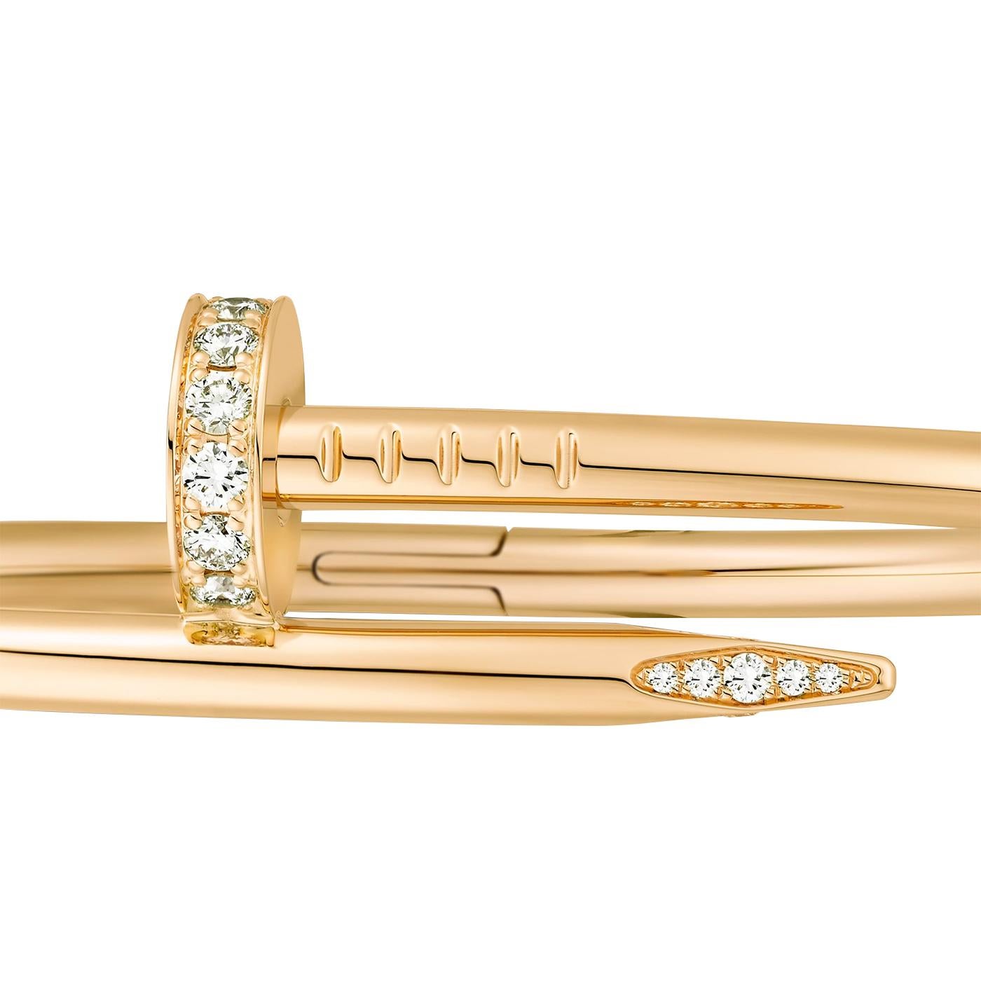 Cartier Juste Un Clou Bracelet 0.58ct Brilliant Cut Diamonds 18k Yellow Gold For Sale 1