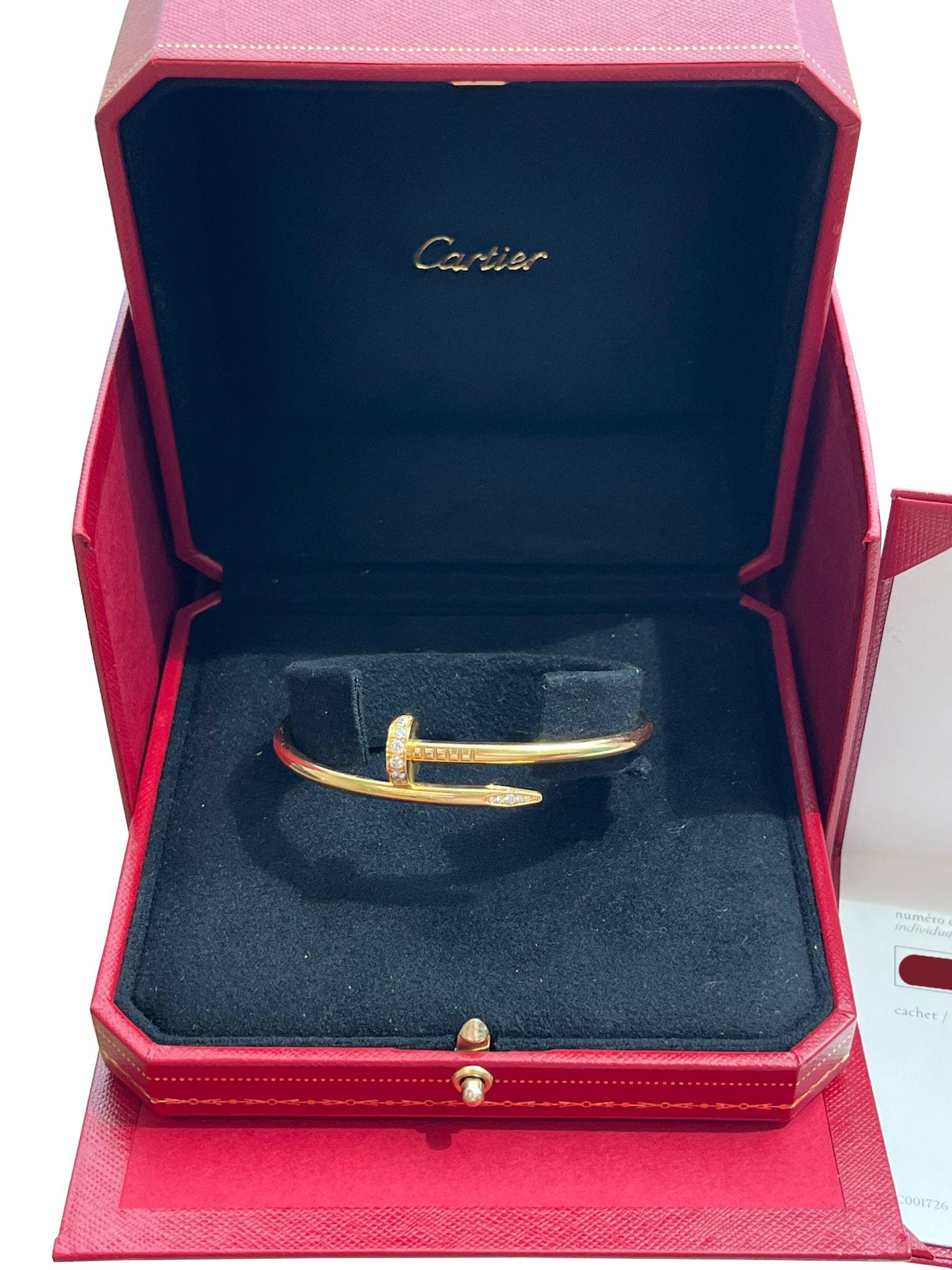 Cartier Juste Un Clou Bracelet 0.58ct Brilliant Cut Diamonds 18k Yellow Gold For Sale 4