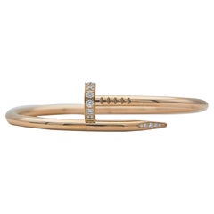Cartier Juste un Clou Bracelet 18K Rose Gold & Diamonds Size 16 Classic Model