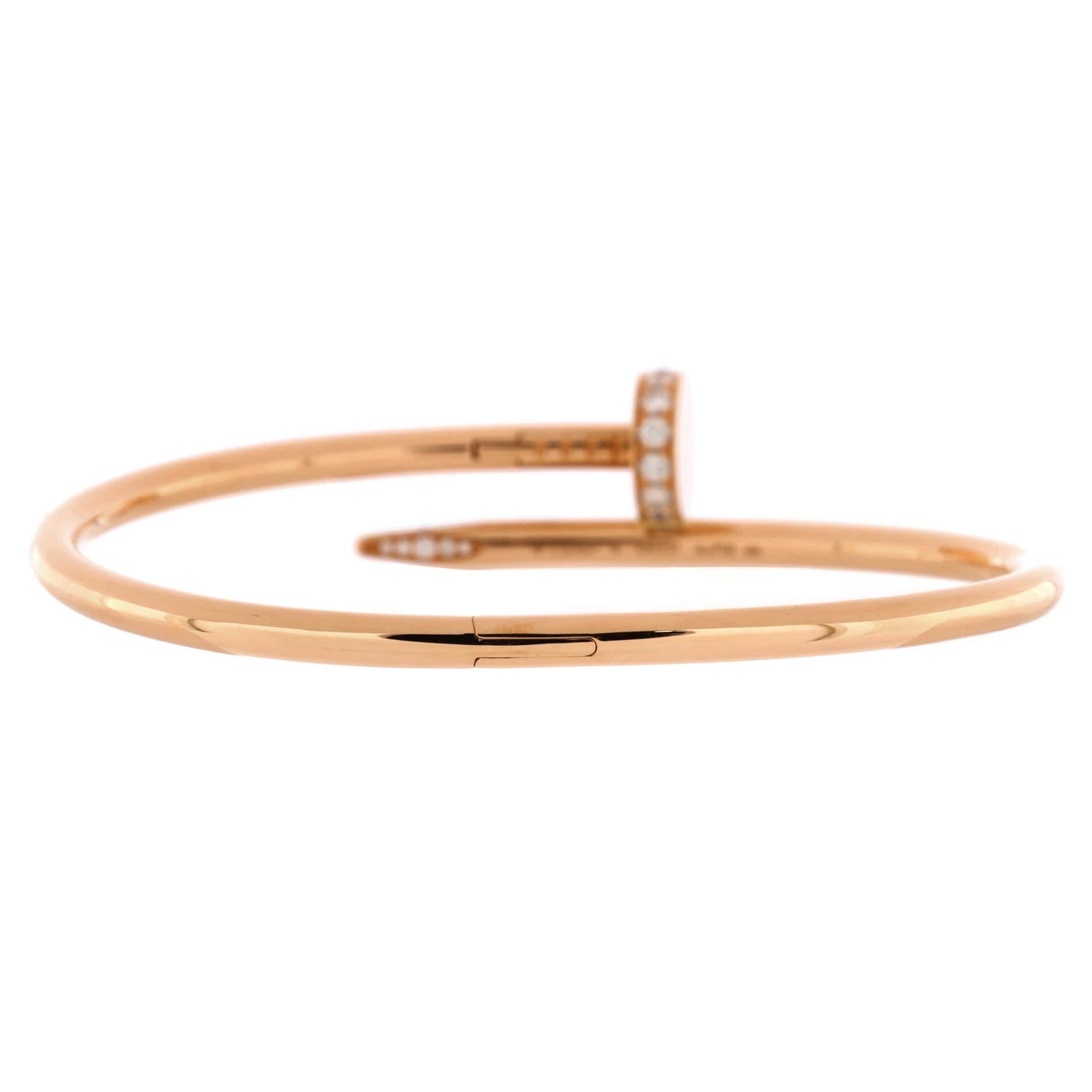 Cartier Juste un Clou Bracelet 18K Rose Gold with Diamonds Classic In Good Condition In New York, NY