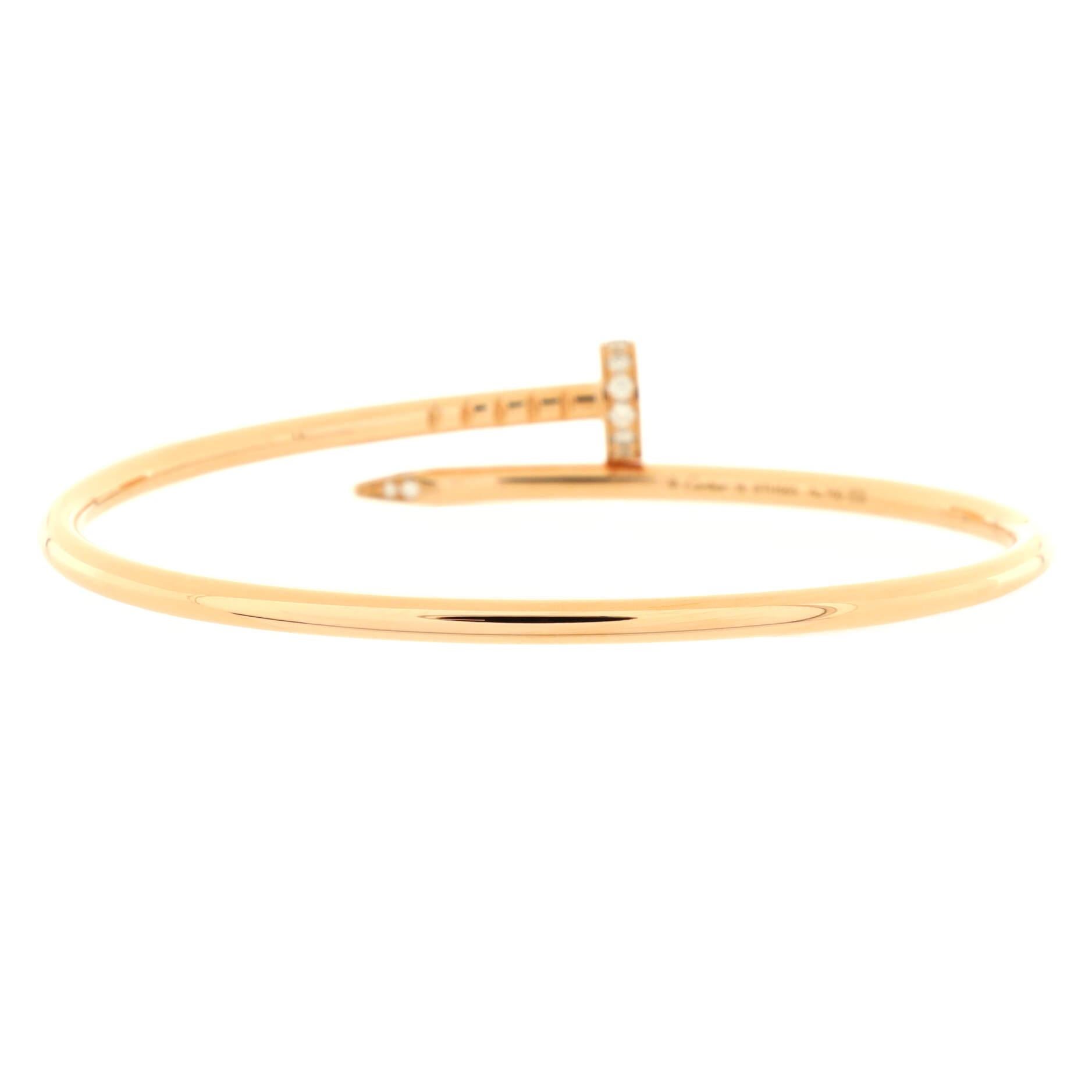 Cartier Juste un Clou Bracelet 18K Rose Gold with Diamonds Small In Good Condition In New York, NY