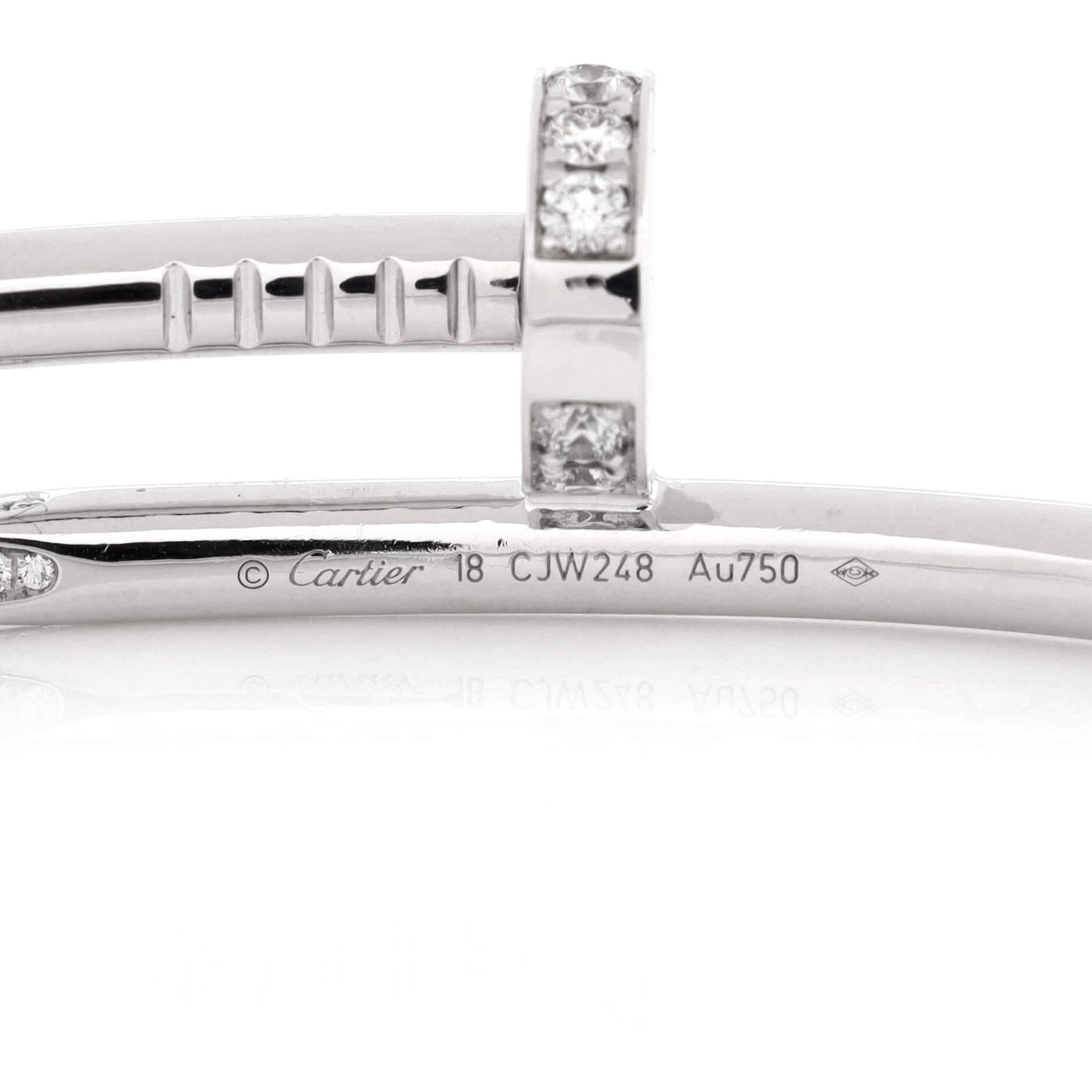 Women's or Men's Cartier Juste un Clou Bracelet 18K White Gold with Diamonds Classic