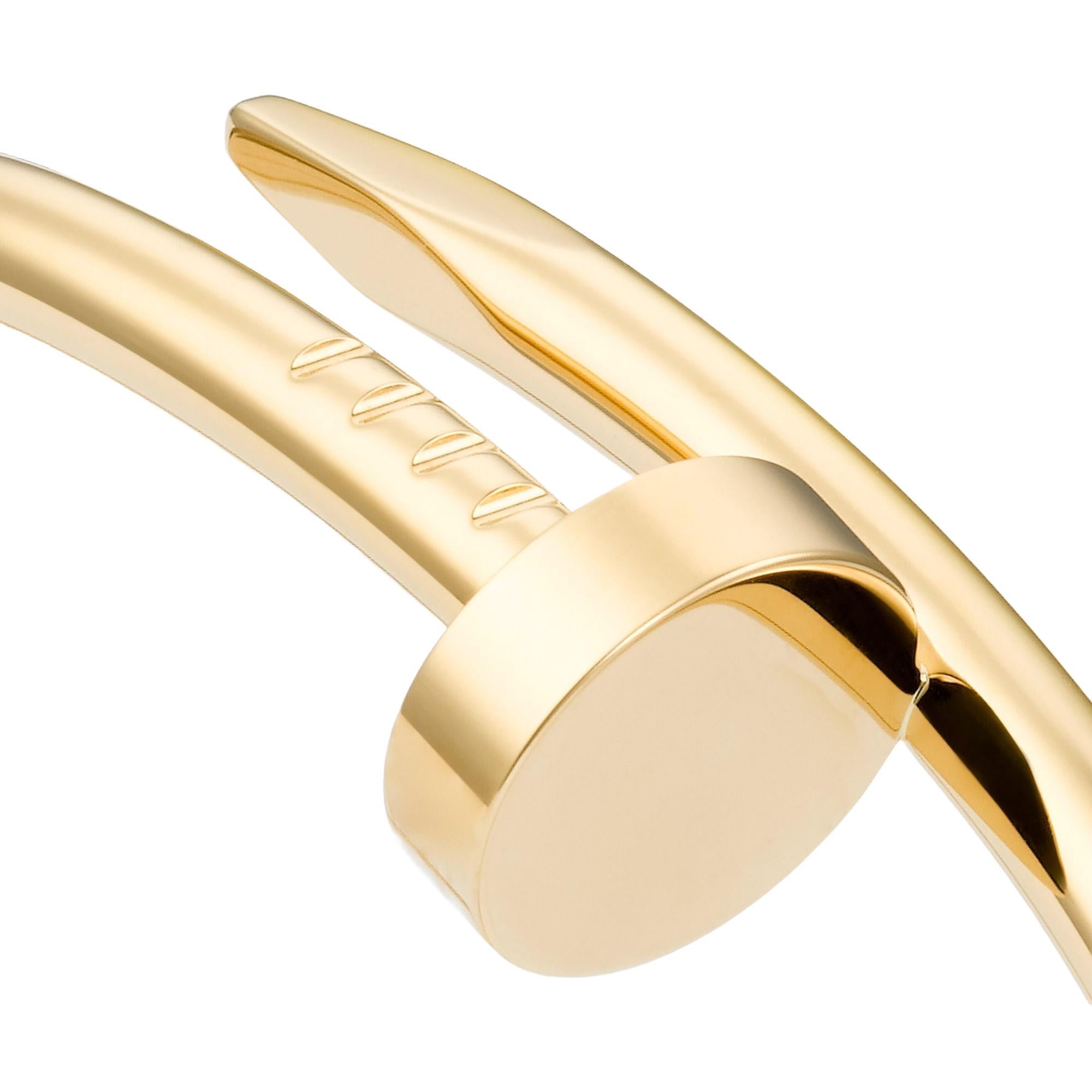 Cartier Juste un Clou Pulsera Oro Amarillo 18K Brazalete Clásico Talla 18 en Excelente estado para la venta en Aventura, FL