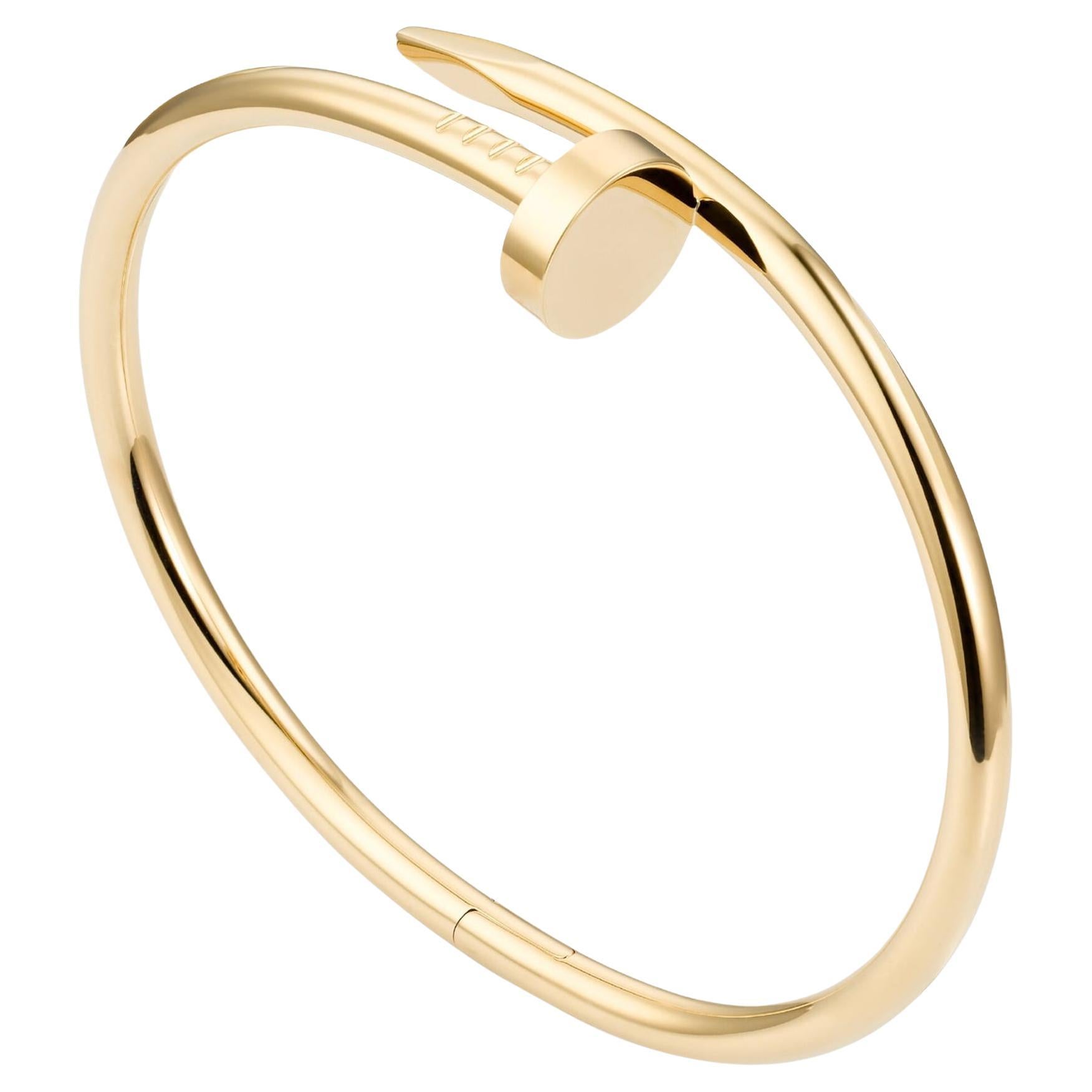 Cartier Juste un Clou Bracelet 18K Yellow Gold Classic Bangle Size 18