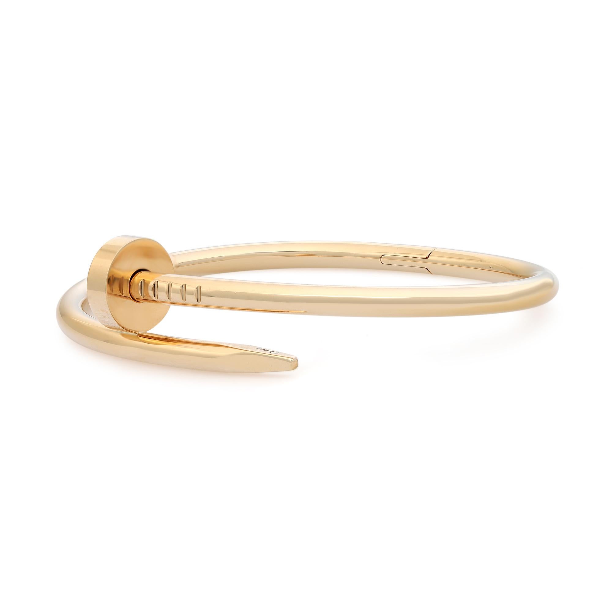Cartier Juste Un Clou Bracelet 18K Yellow Gold In Excellent Condition In New York, NY