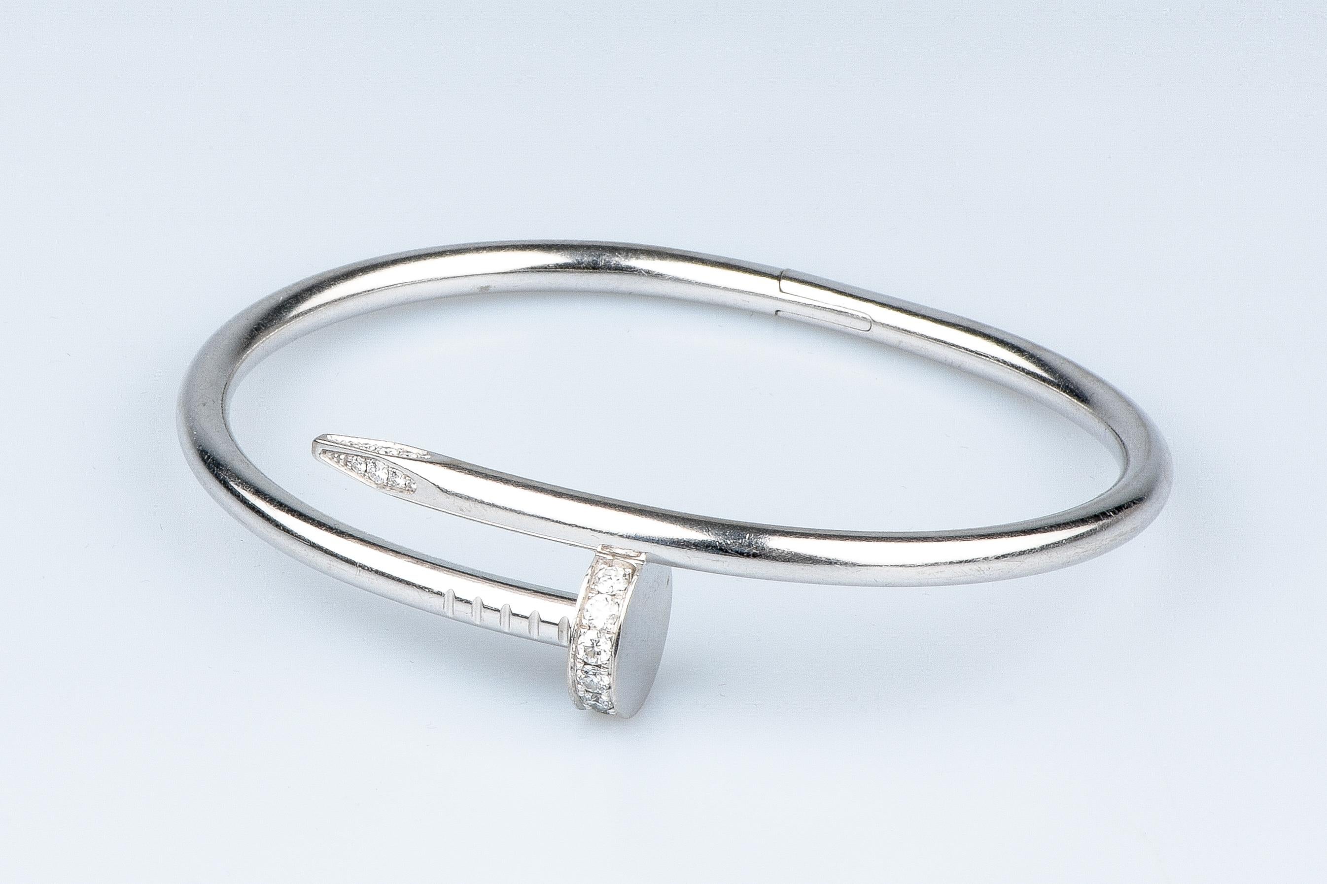Cartier Juste un Clou Bracelet certified 0.58 carat brillant cut diamonds 5