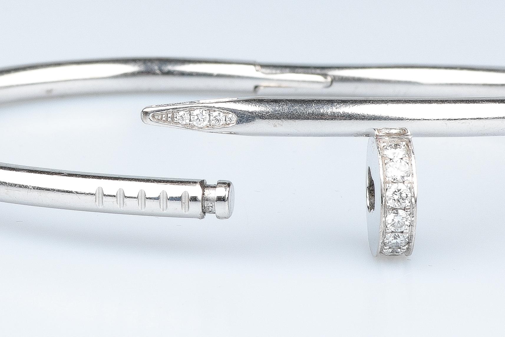 Cartier Juste un Clou Bracelet certified 0.58 carat brillant cut diamonds 8