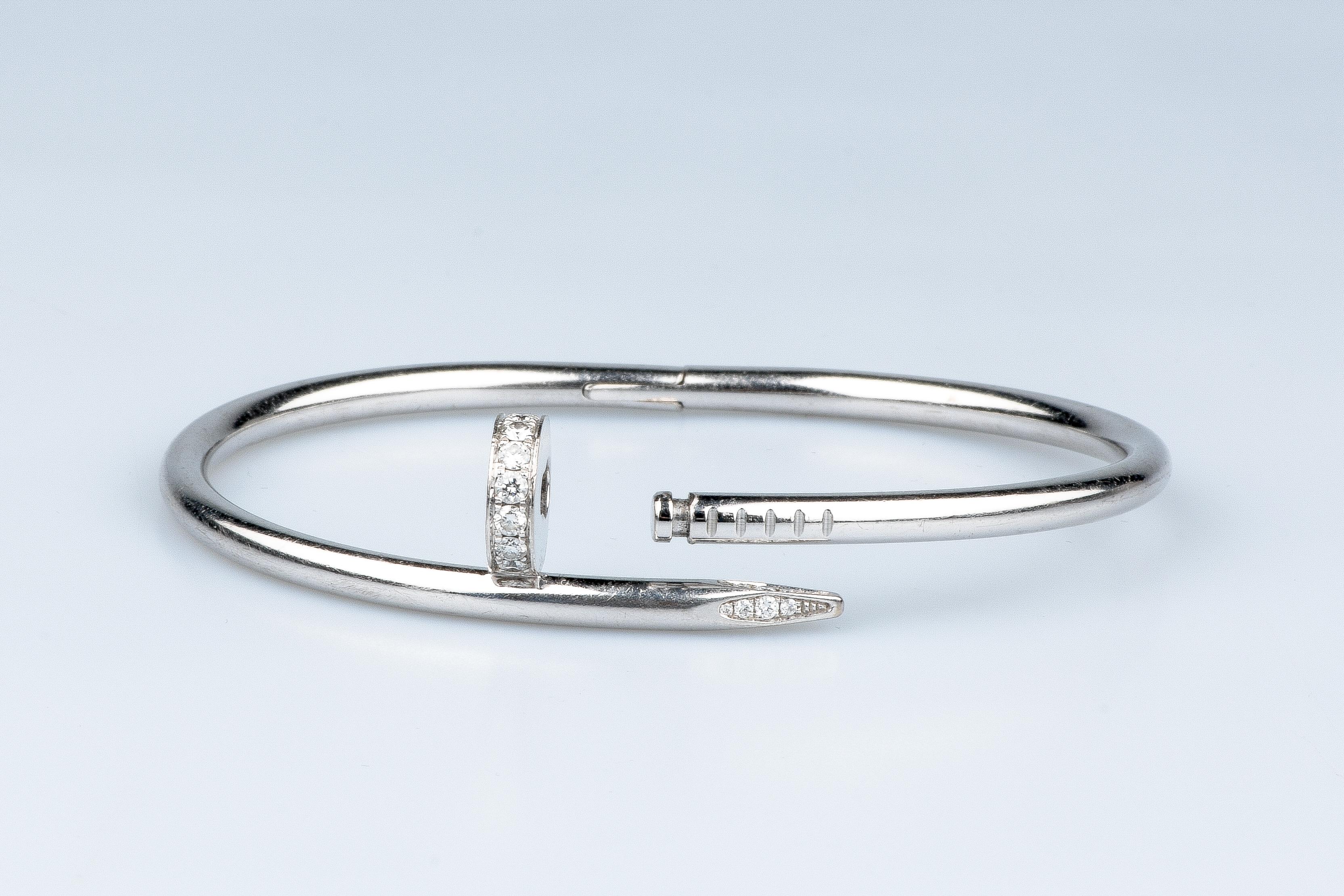 Cartier Juste un Clou Bracelet certified 0.58 carat brillant cut diamonds 11