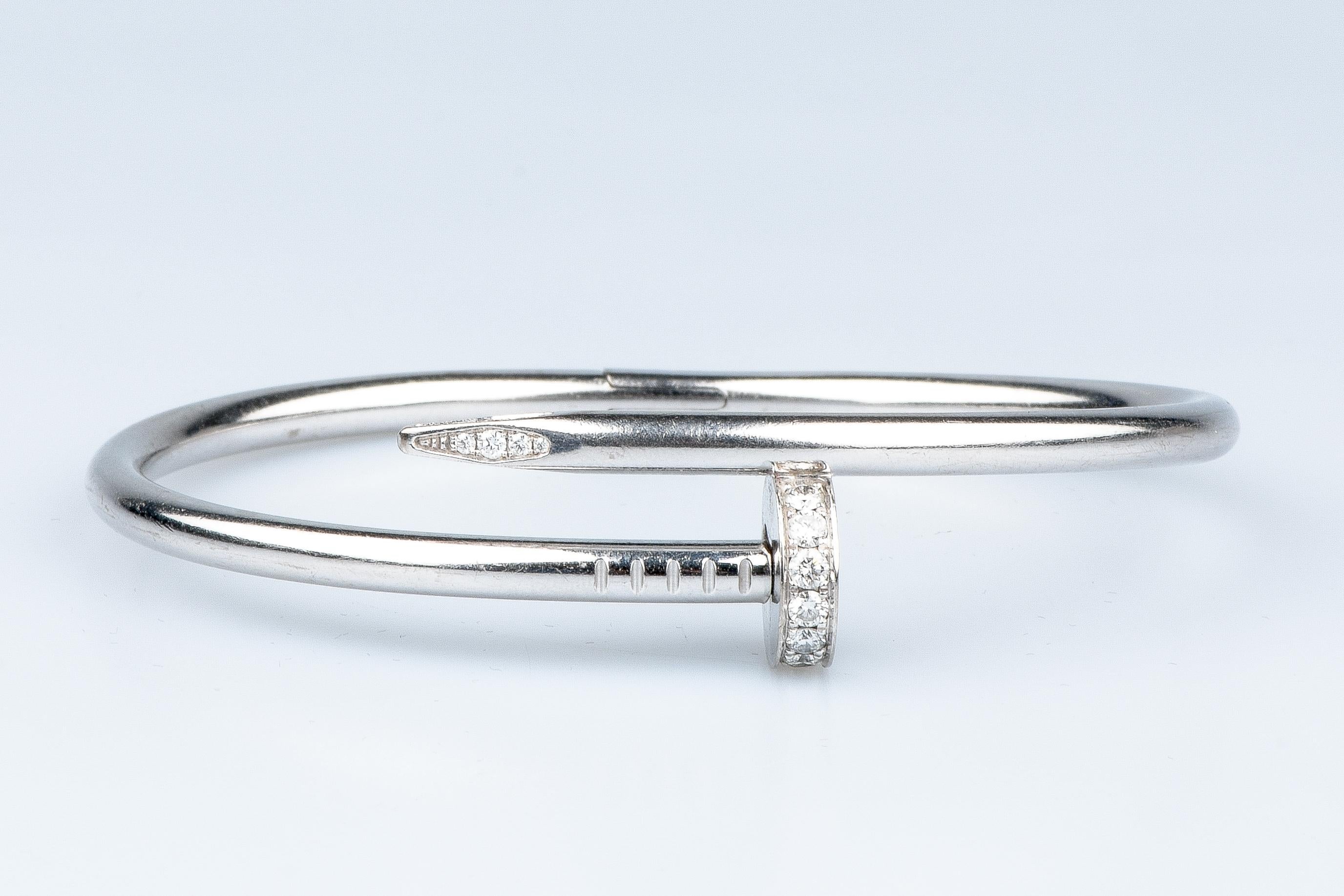Cartier Juste un Clou Armband mit zertifizierten 0,58 Karat Diamanten im Brillantschliff im Zustand „Hervorragend“ in Monte-Carlo, MC