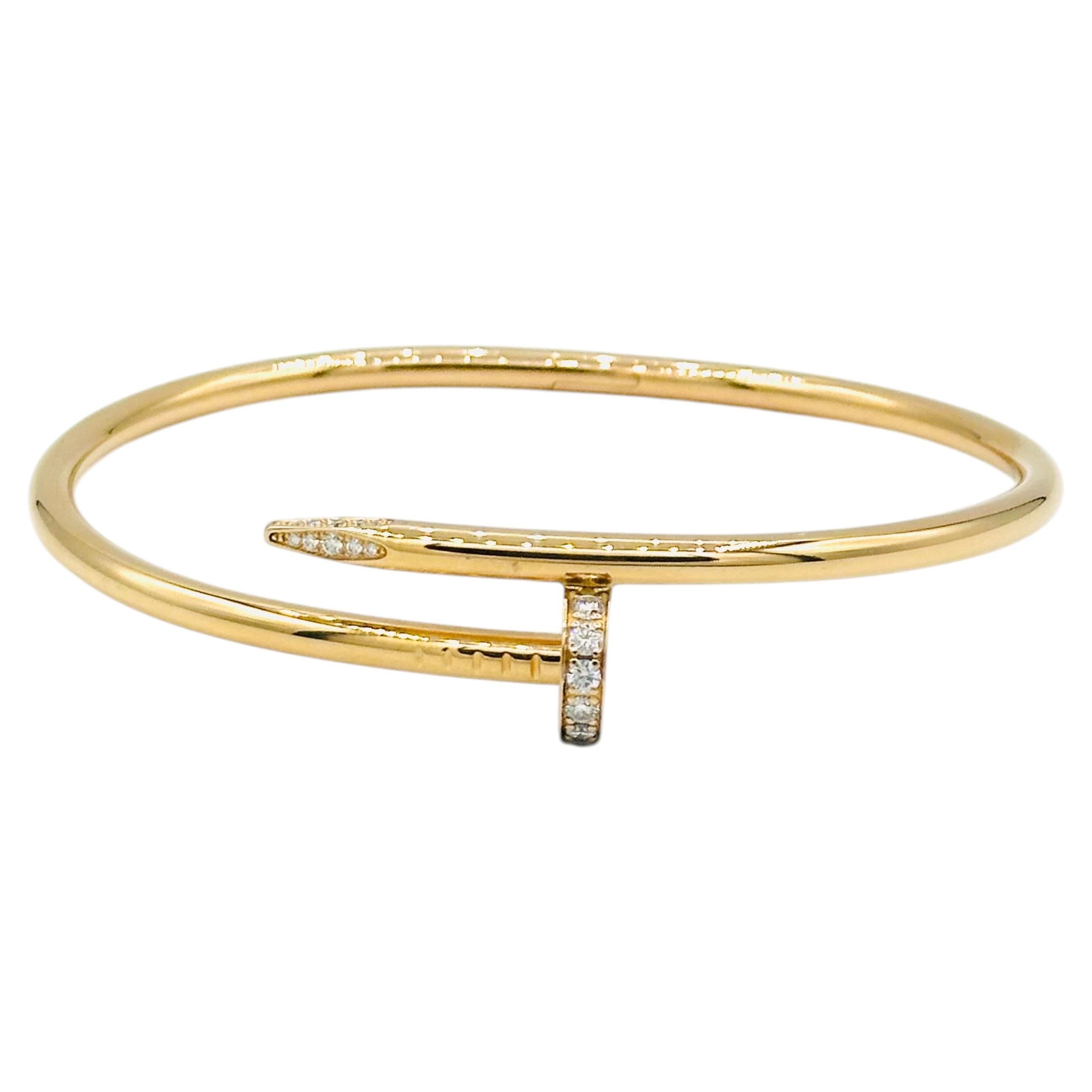 Cartier Juste Un Clou Bracelet, Classic Model, 18k Diamonds Size 20