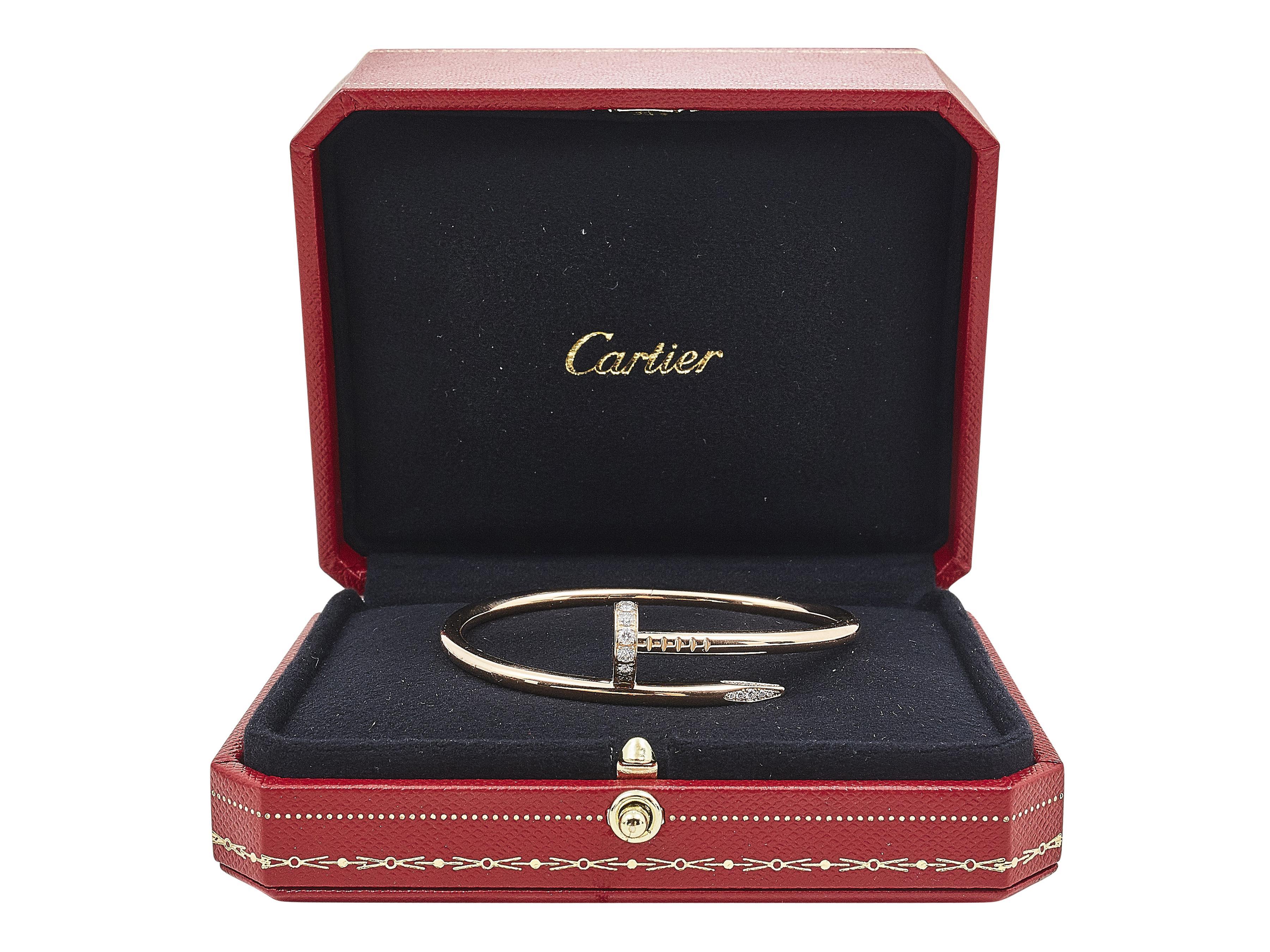 Femenino o masculino Cartier Juste Un Clou Pulsera Modelo Clásico Oro Rosa 18K Diamante Talla 16 en venta