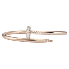 Cartier Juste un Clou Bracelet Classic Model 18K Rose Gold Diamonds Size 16