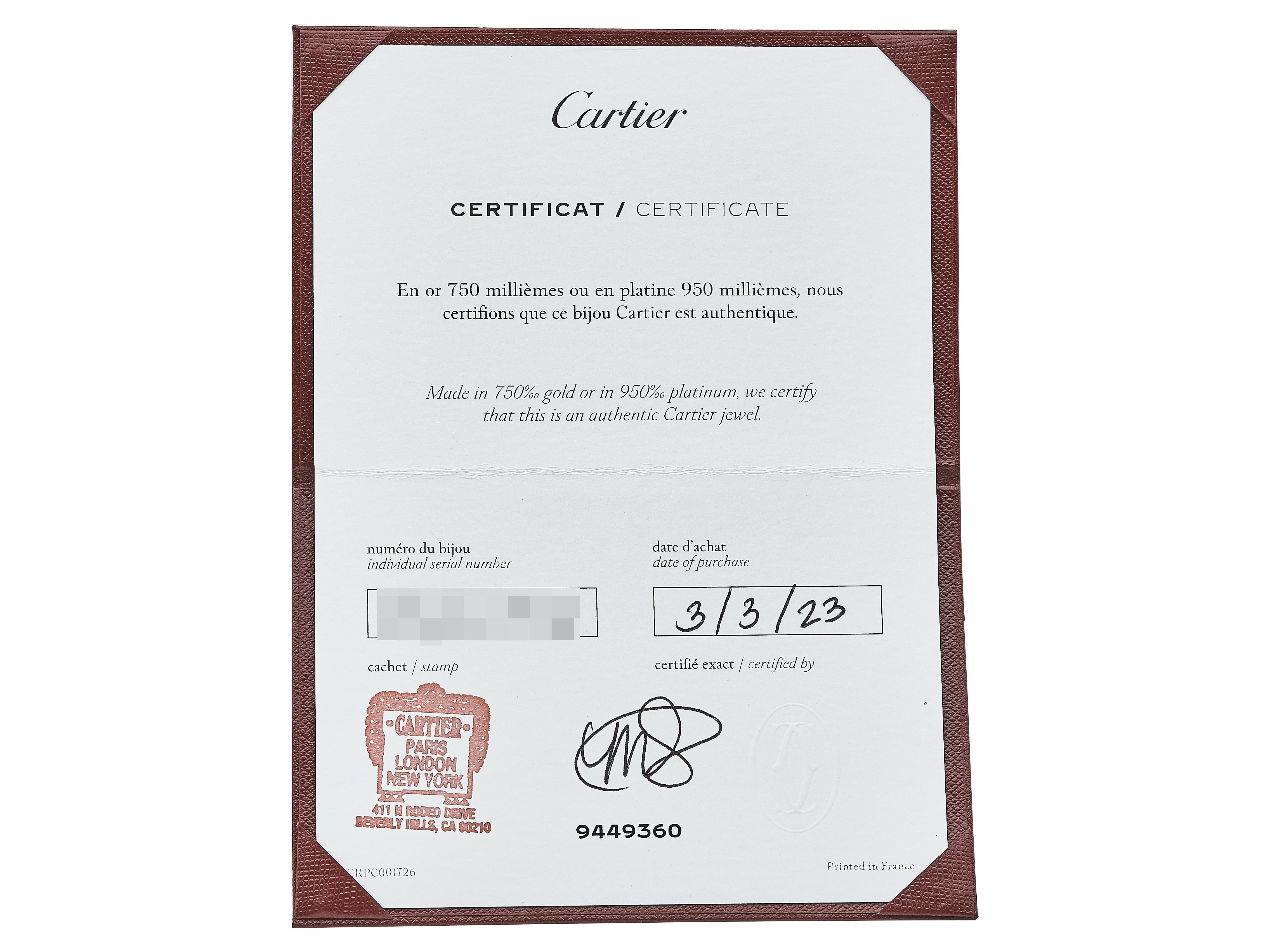 Cartier Juste un Clou Pulsera Modelo Clásico Oro Blanco 18K Talla 20 en venta 1