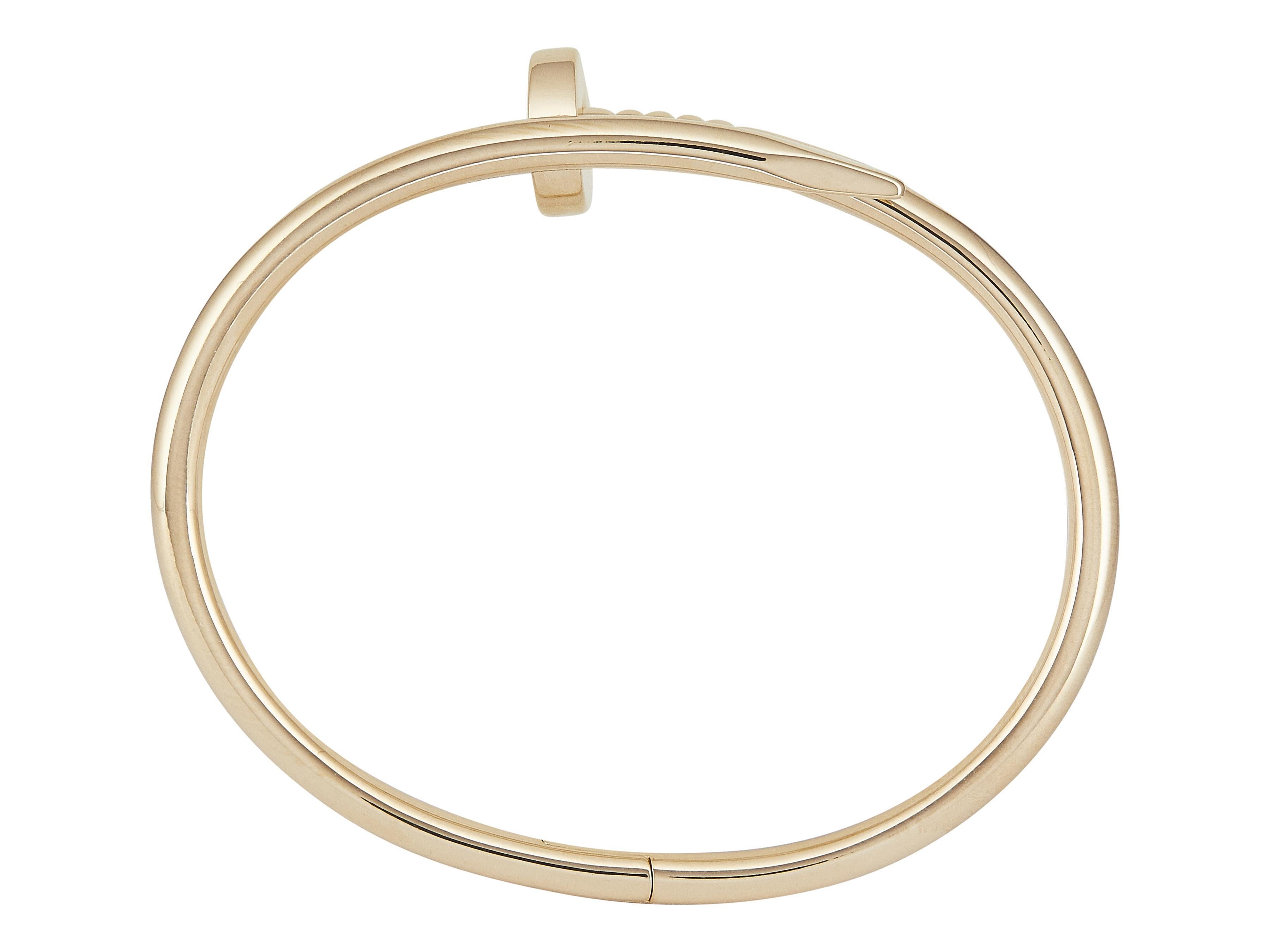 Cartier Juste un Clou Pulsera Modelo Clásico Oro Amarillo 18K Talla 16 en Excelente estado para la venta en New York, NY