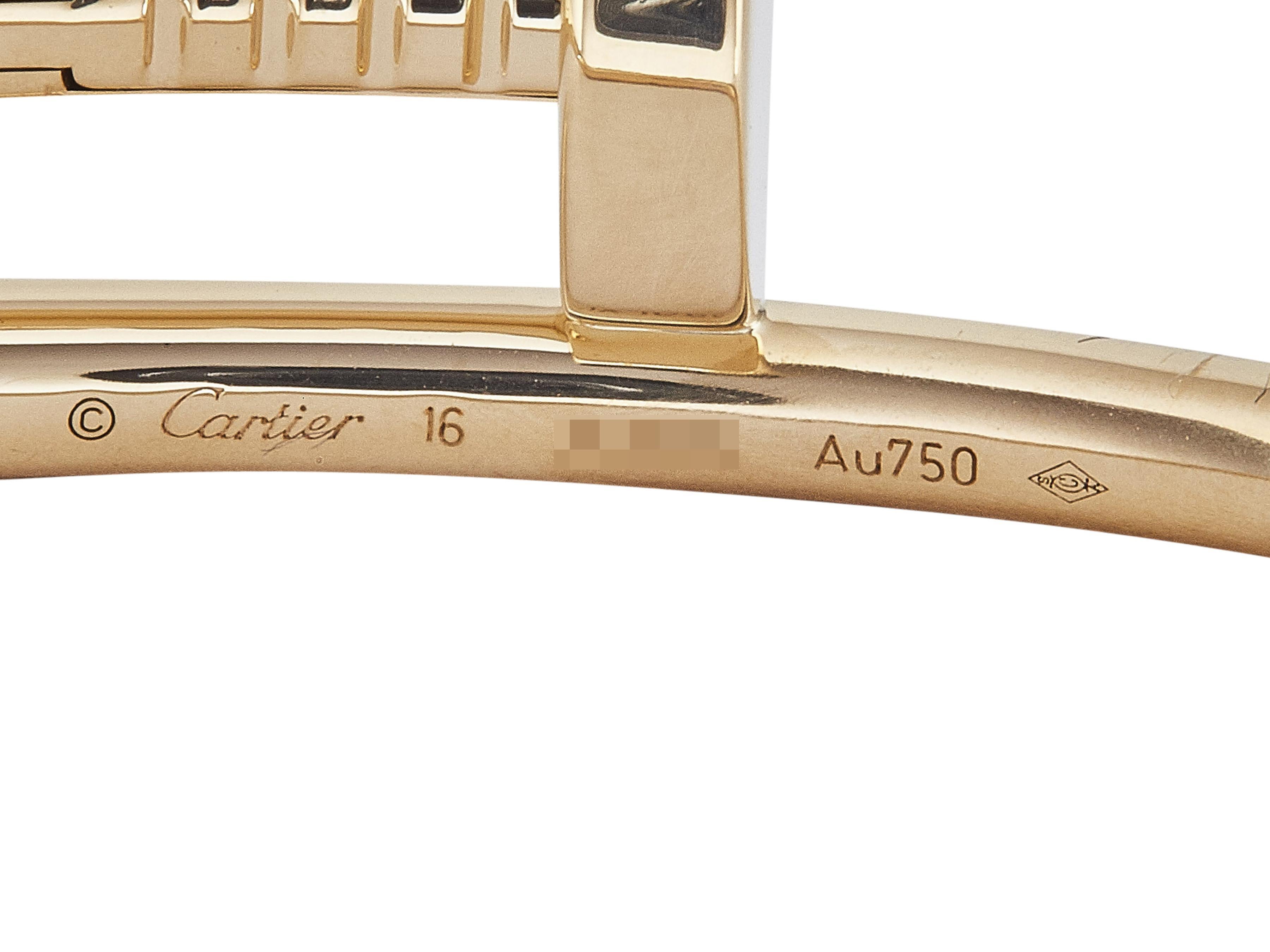 Femenino o masculino Cartier Juste un Clou Pulsera Modelo Clásico Oro Amarillo 18K Talla 16 en venta