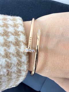 Bracciale Cartier Juste Un Clou, modello classico 32, diamanti taglio brillante, oro rosa, S19
