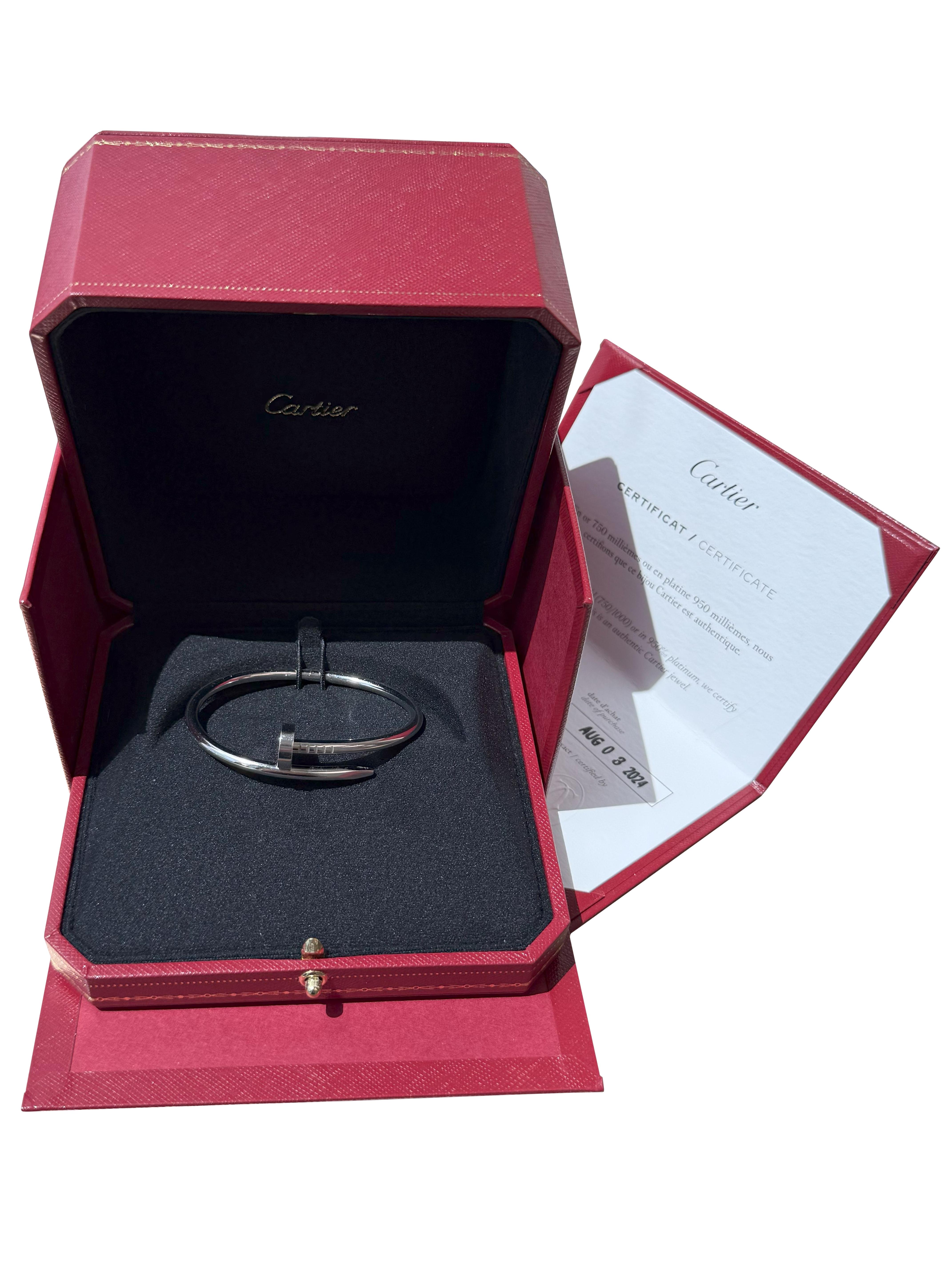 Cartier Juste Un Clou Armband Klassisches Modell Weißgold Größe 16 Damen im Angebot