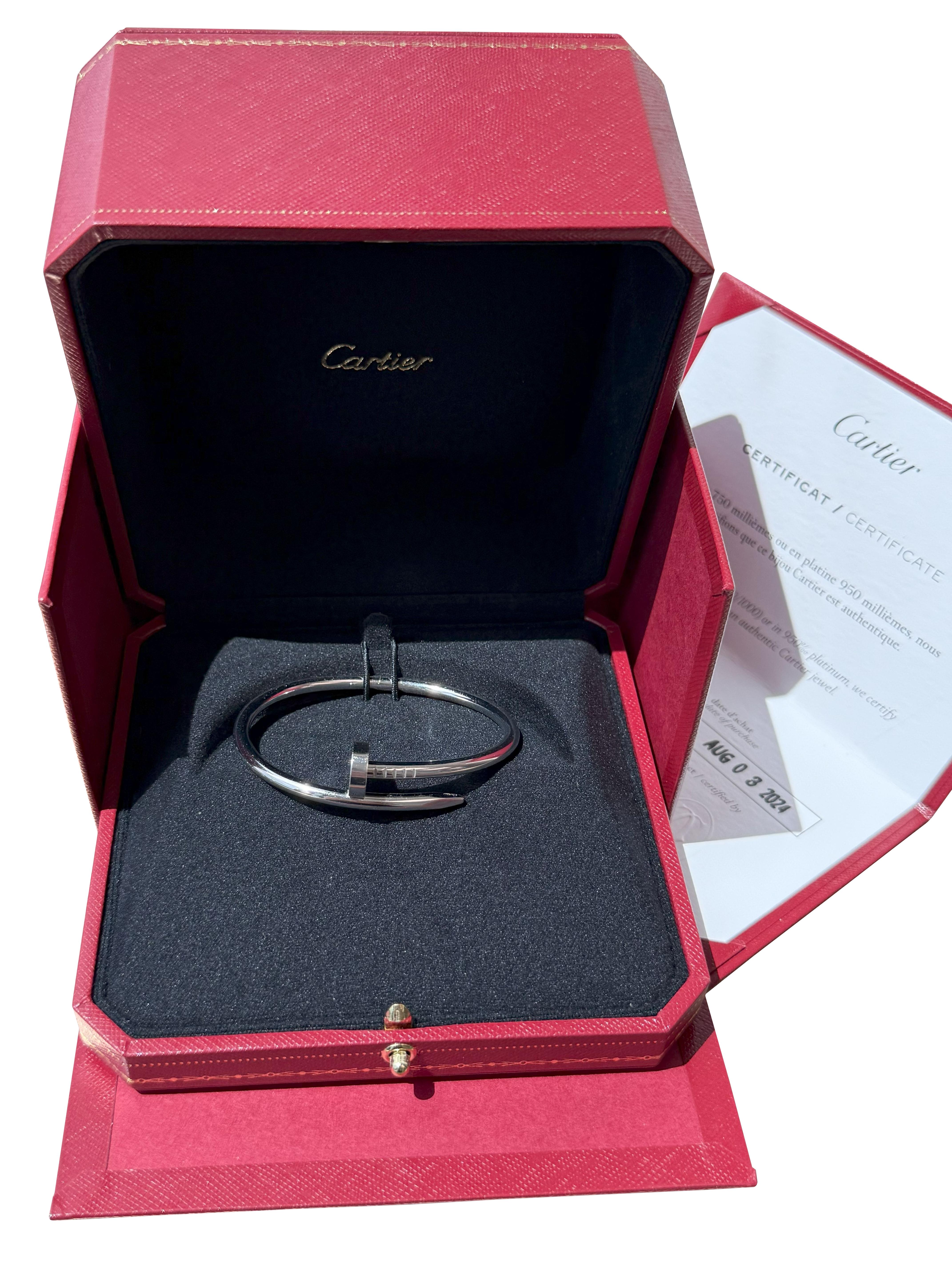 Cartier Juste Un Clou Armband Klassisches Modell Weißgold Größe 16 im Angebot 1