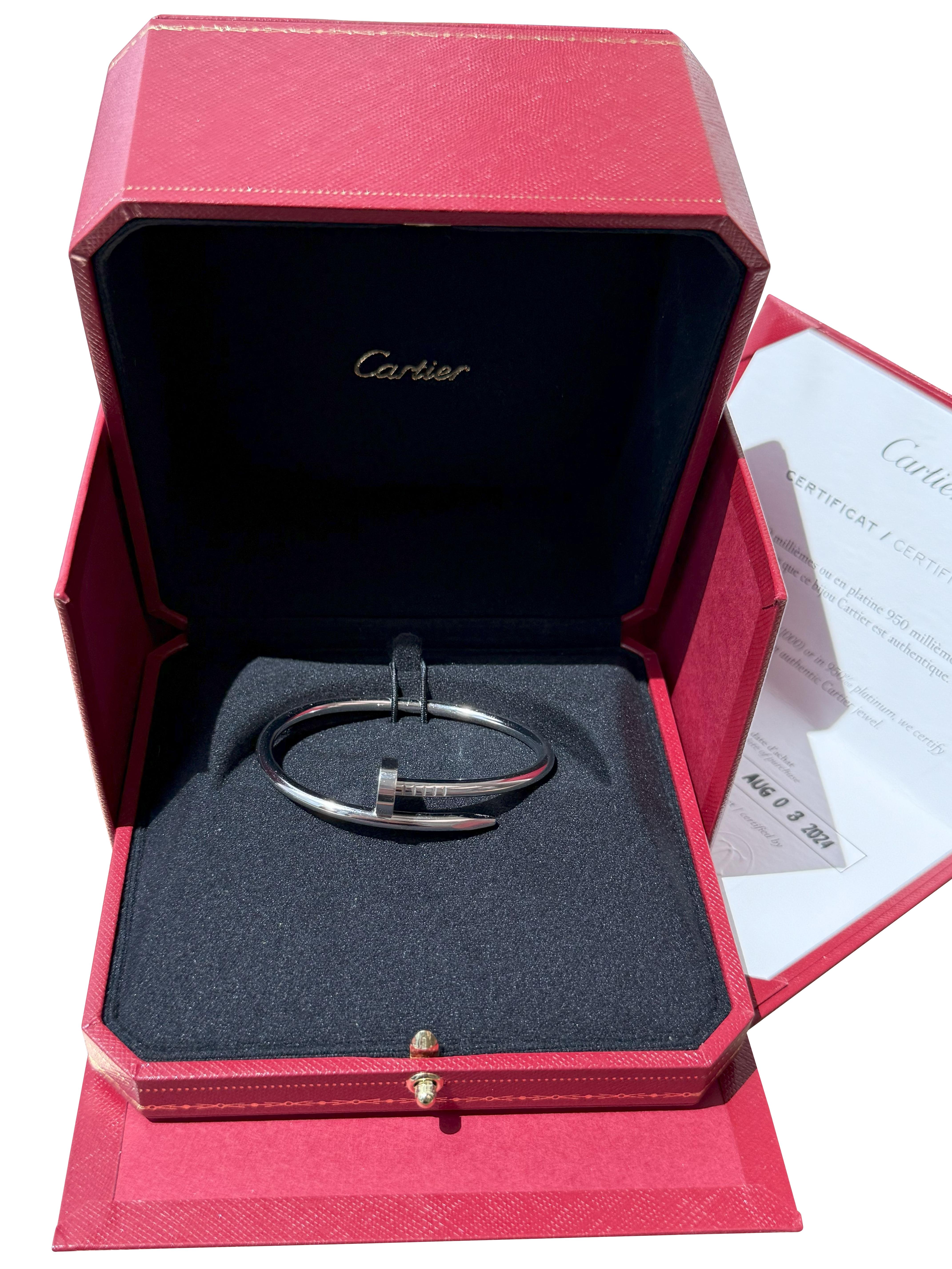 Cartier Juste Un Clou Armband Klassisches Modell Weißgold Größe 16 im Angebot 2