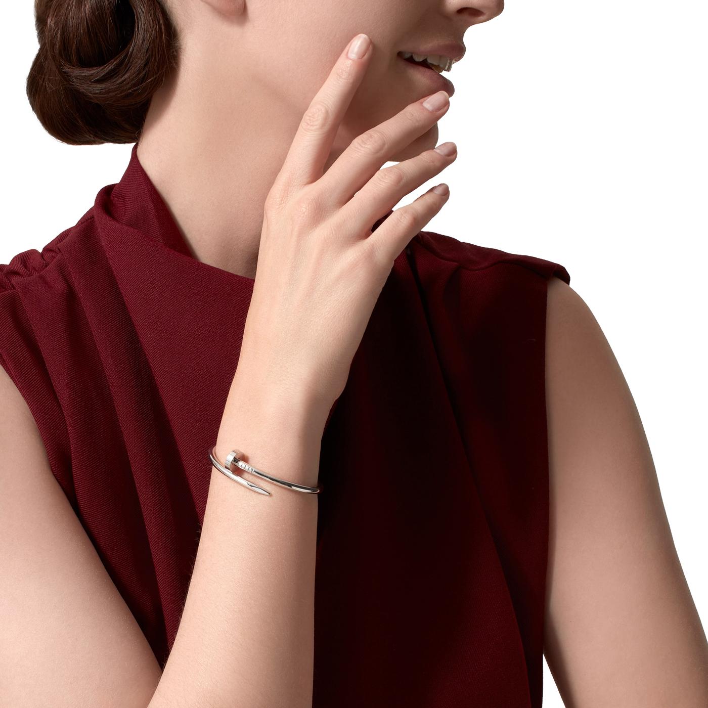 Cartier Juste Un Clou Armband Klassisches Modell Weißgold Größe 16 im Angebot 4