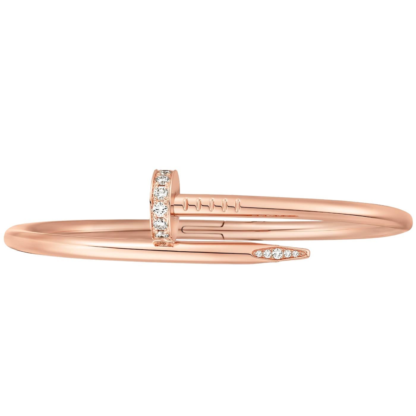 Taille ronde Bracelet Juste Un Clou de Cartier Modèle Noilliante avec 32 diamants taillés en brillant en vente