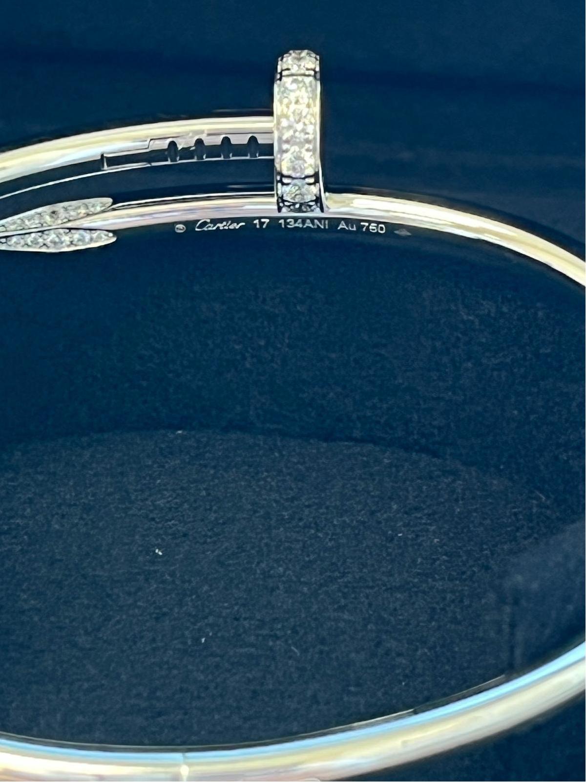 Cartier Juste un Clou Bracciale Classico con 32 diamanti in oro bianco 18 carati in vendita 5