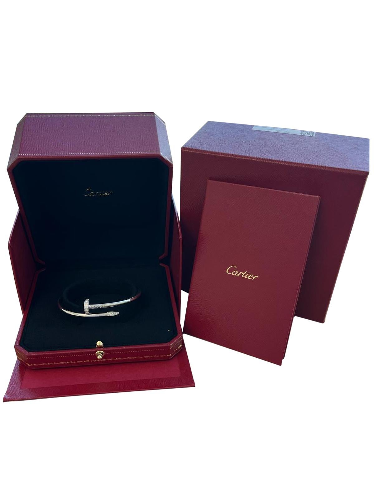 Cartier Juste un Clou Bracciale Classico con 32 diamanti in oro bianco 18 carati in vendita 1