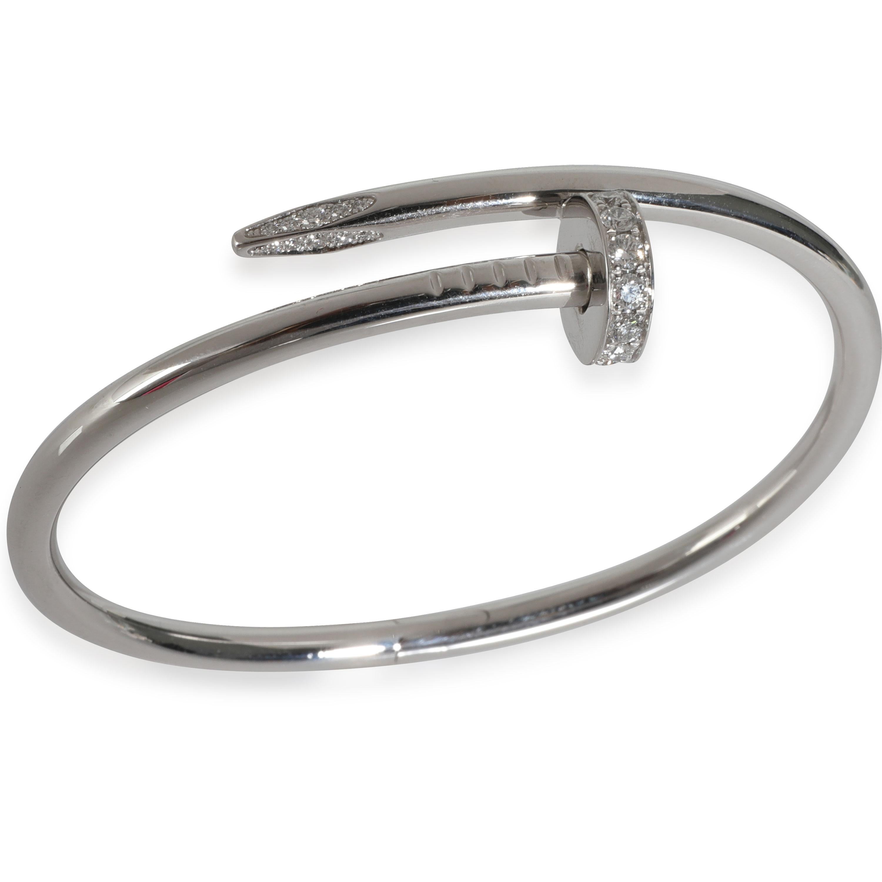 Taglio rotondo Bracciale Cartier Juste Un Clou, diamanti (oro bianco) in vendita