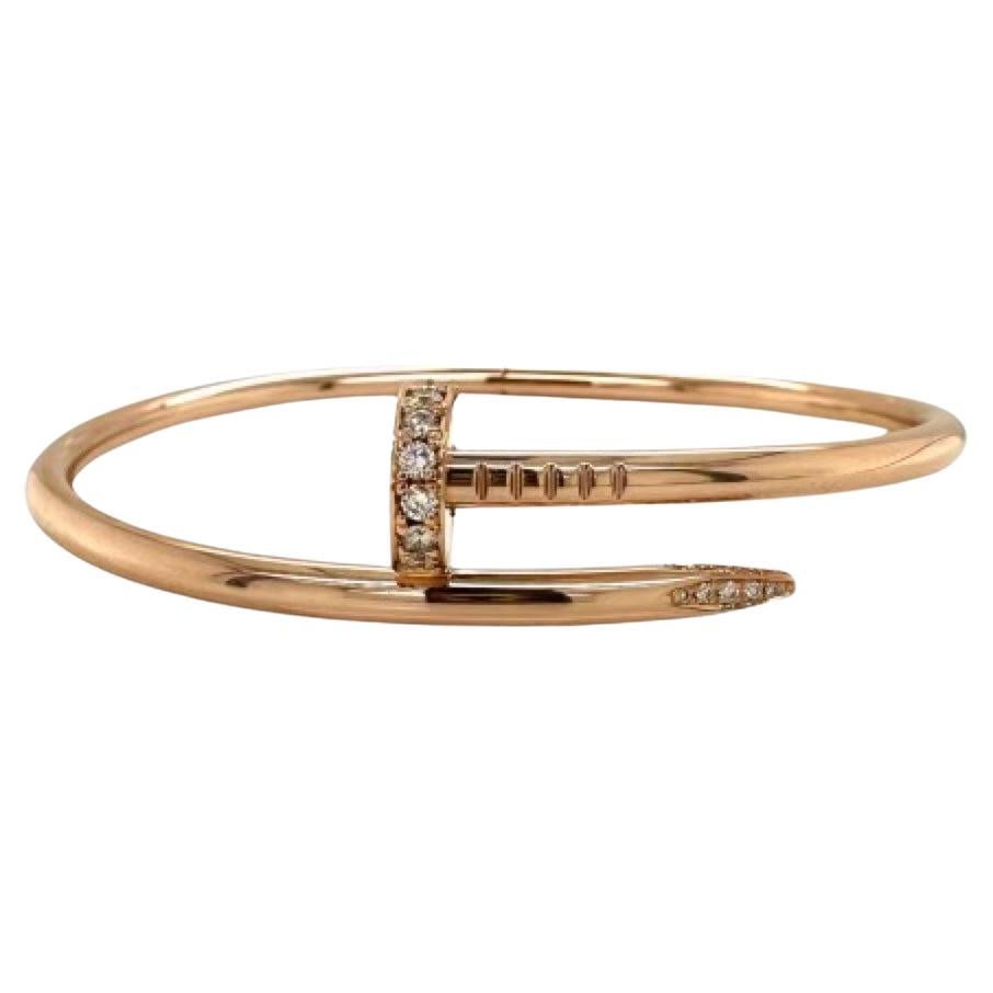 Cartier Juste Un Clou Bracelet in 18k Rose Gold Aftermarket Diamonds For Sale