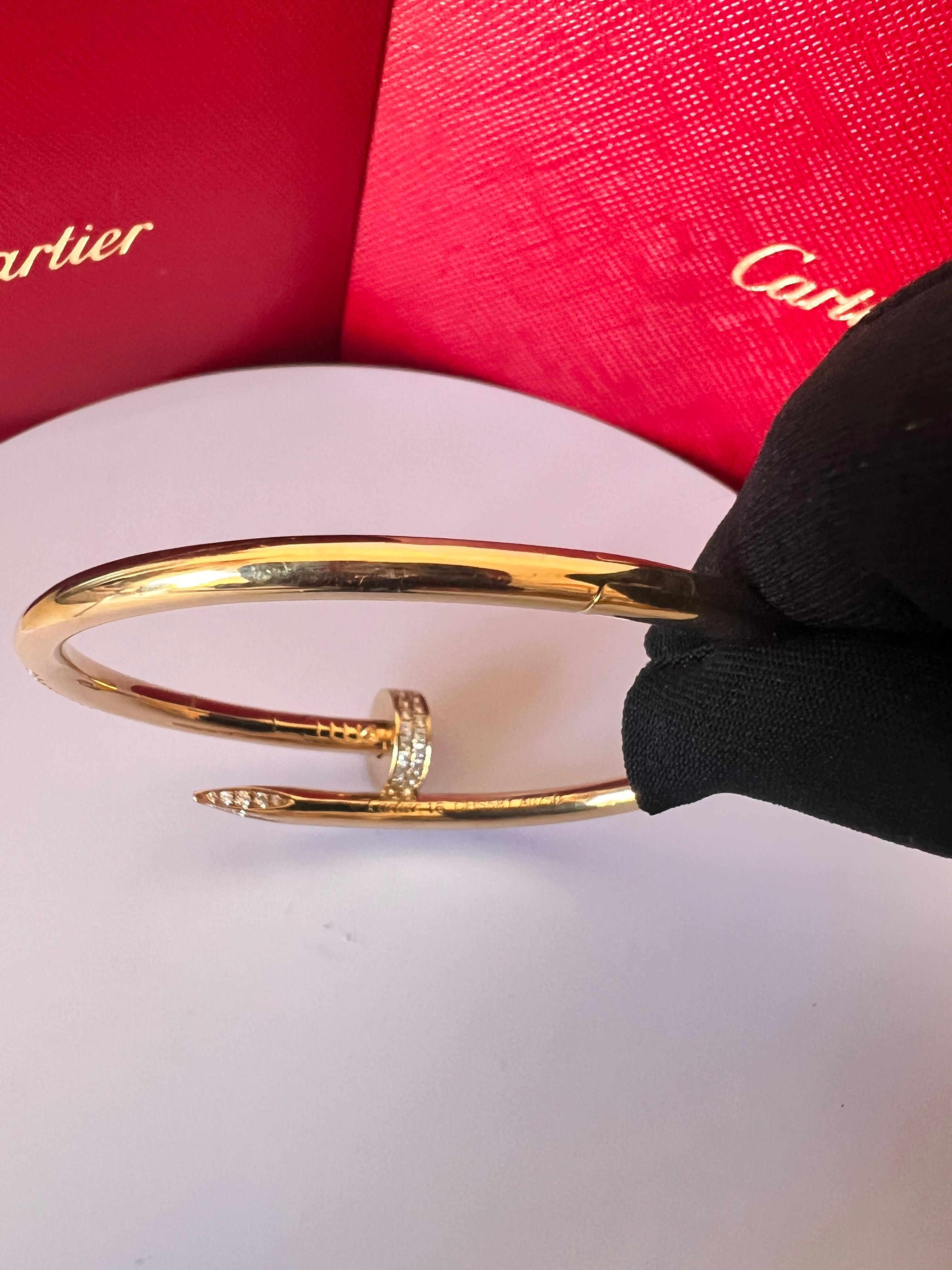Contemporain Cartier Juste un Clou Bracelet en or jaune 18 carats  Diamants avec boîte et papiers en vente