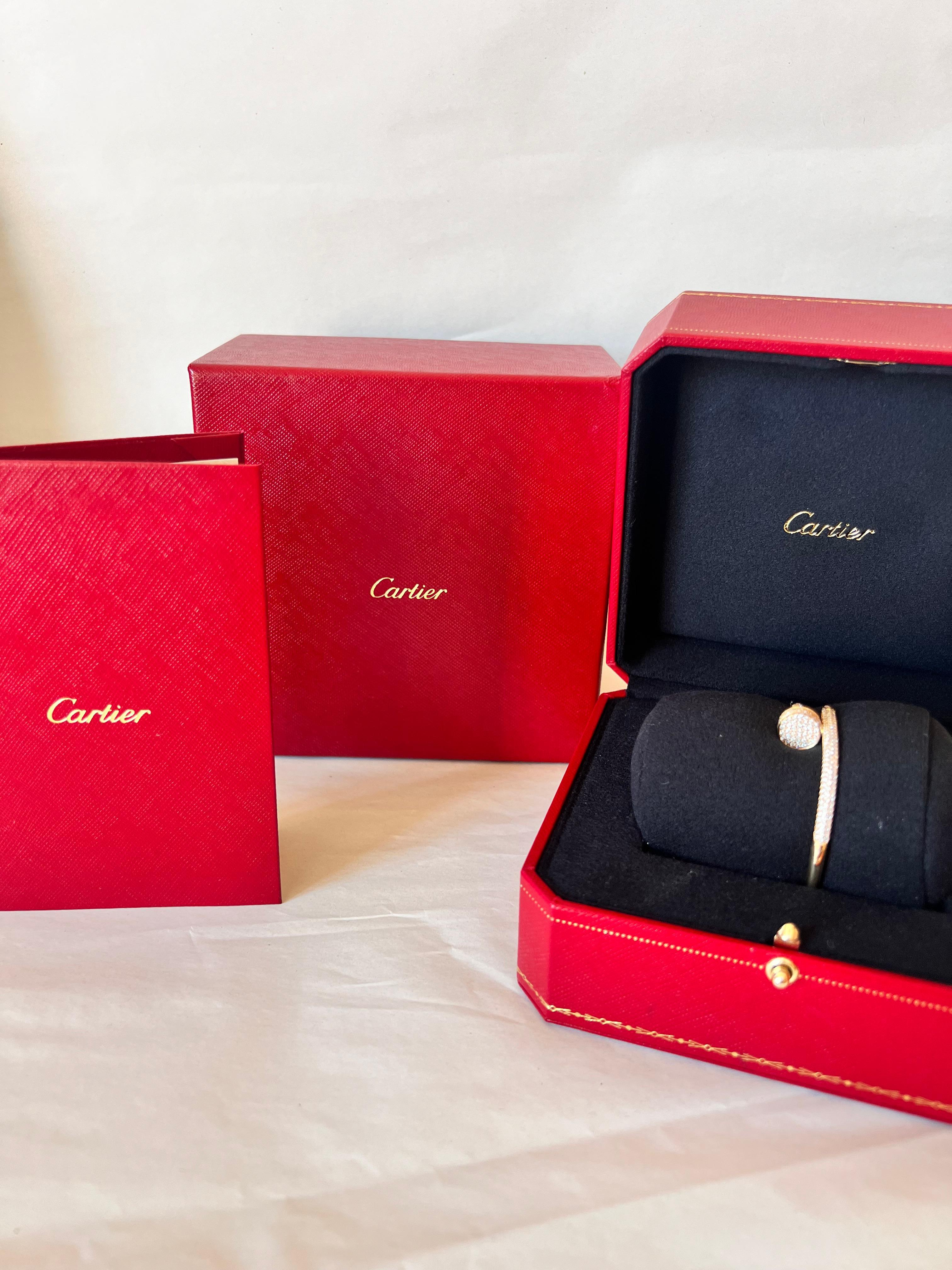 Taille brillant Cartier Juste un Clou Bracelet en or jaune 18 carats  Diamants avec boîte et papiers en vente