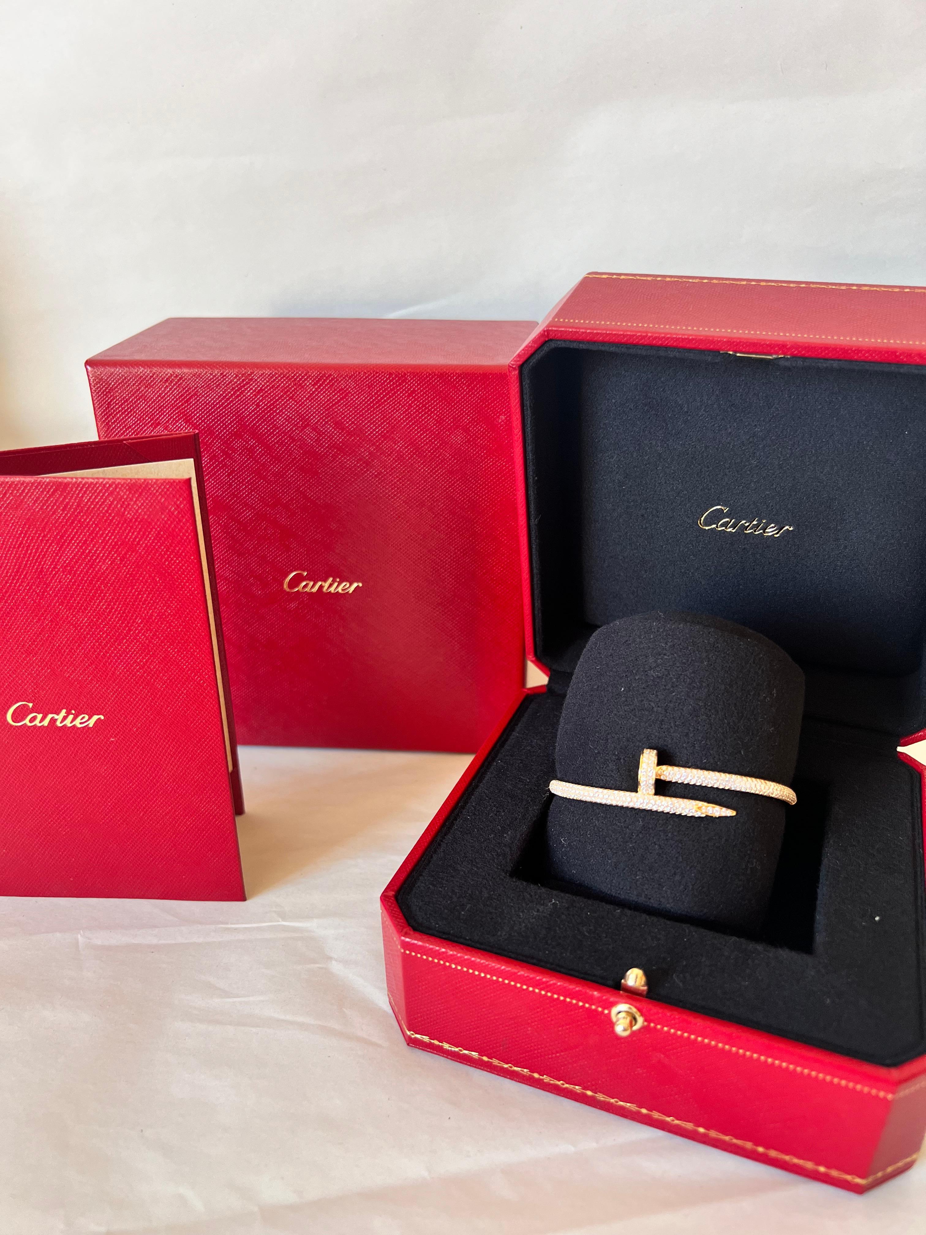 Contemporary Cartier Juste un Clou Bracelet in 18k yellow gold  diamonds with box & papers For Sale