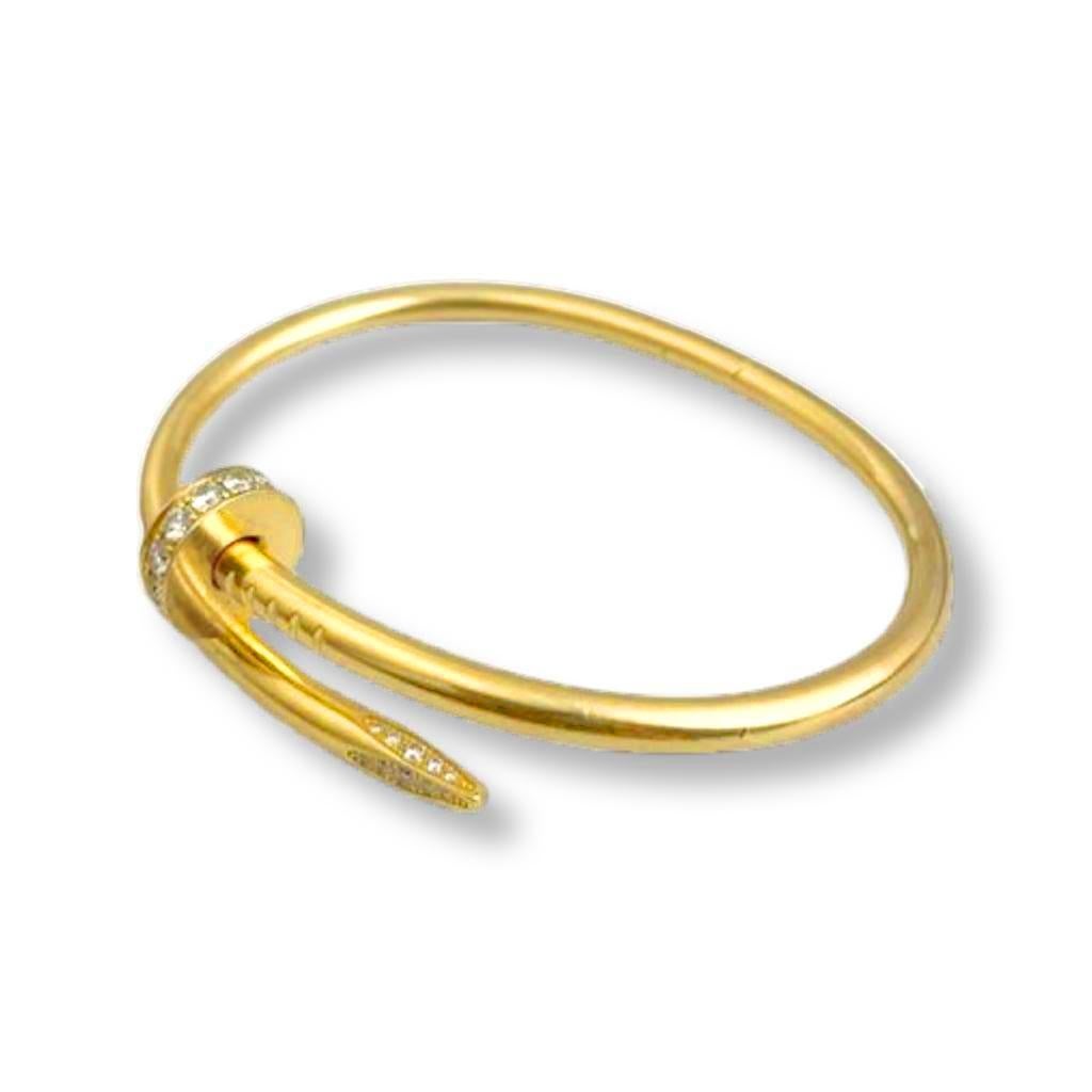 Cartier Juste Un Clou Armband aus 18 Karat Gelbgold mit Diamanten (Rundschliff)