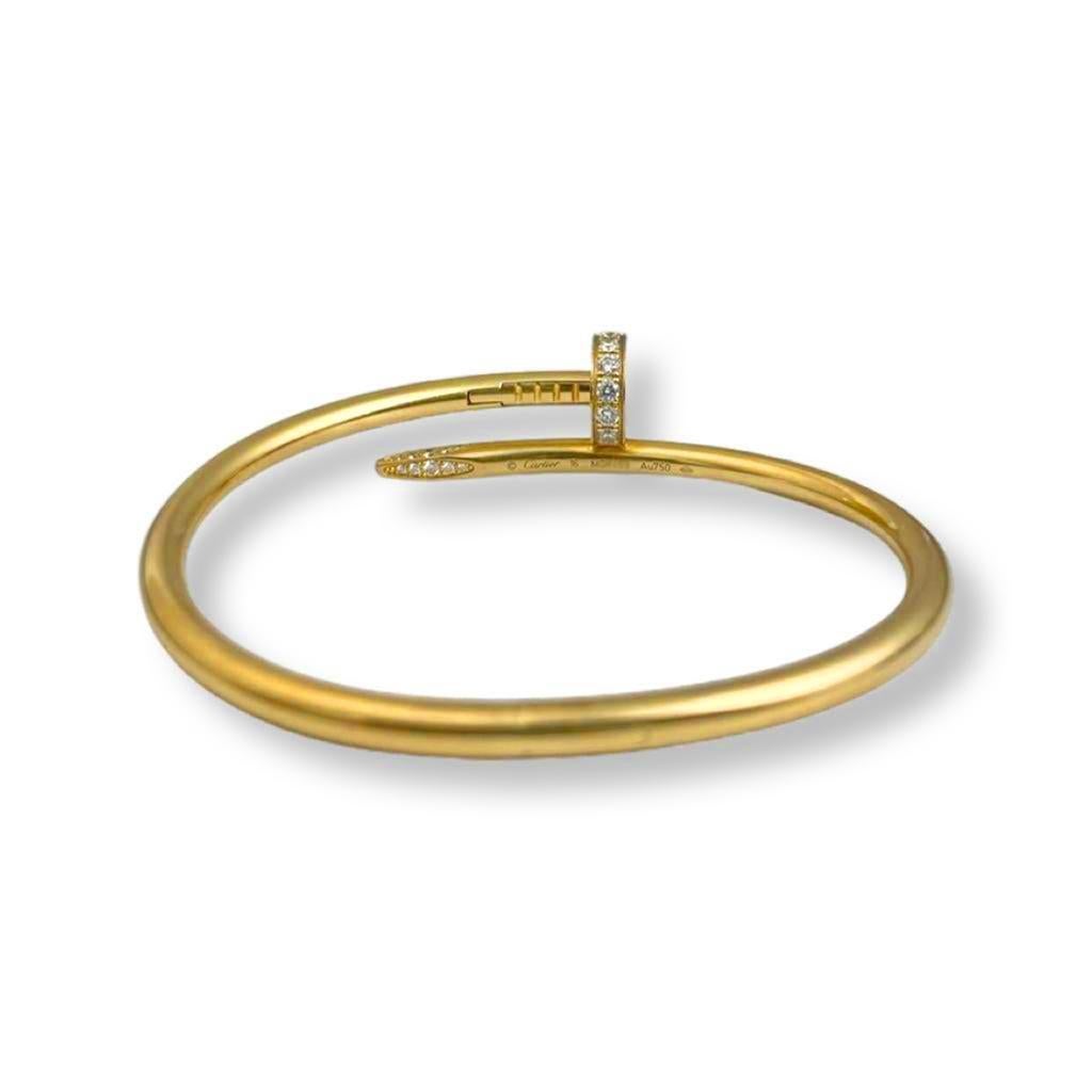 Cartier Juste Un Clou Armband aus 18 Karat Gelbgold mit Diamanten im Zustand „Hervorragend“ in Miami, FL